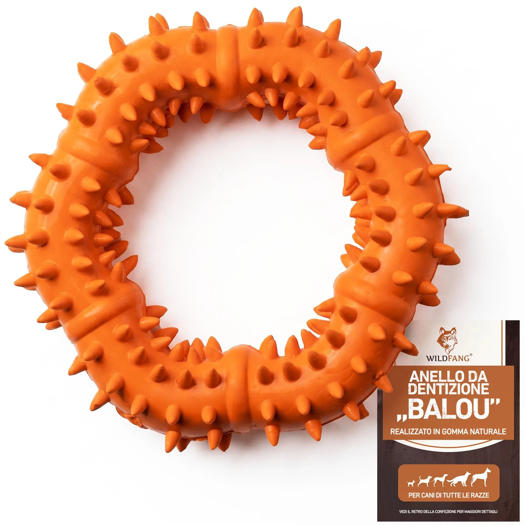 Wildfang® Giocattoli in Gomma per Cani Masticatori Aggressivi, Balou - Anello Giocattolo Cane in Gomma Naturale, Salute Dentale, Dentizione, Giocattolo per Cani Indoor & Outdoor per Tutte le Razze - immagine 1