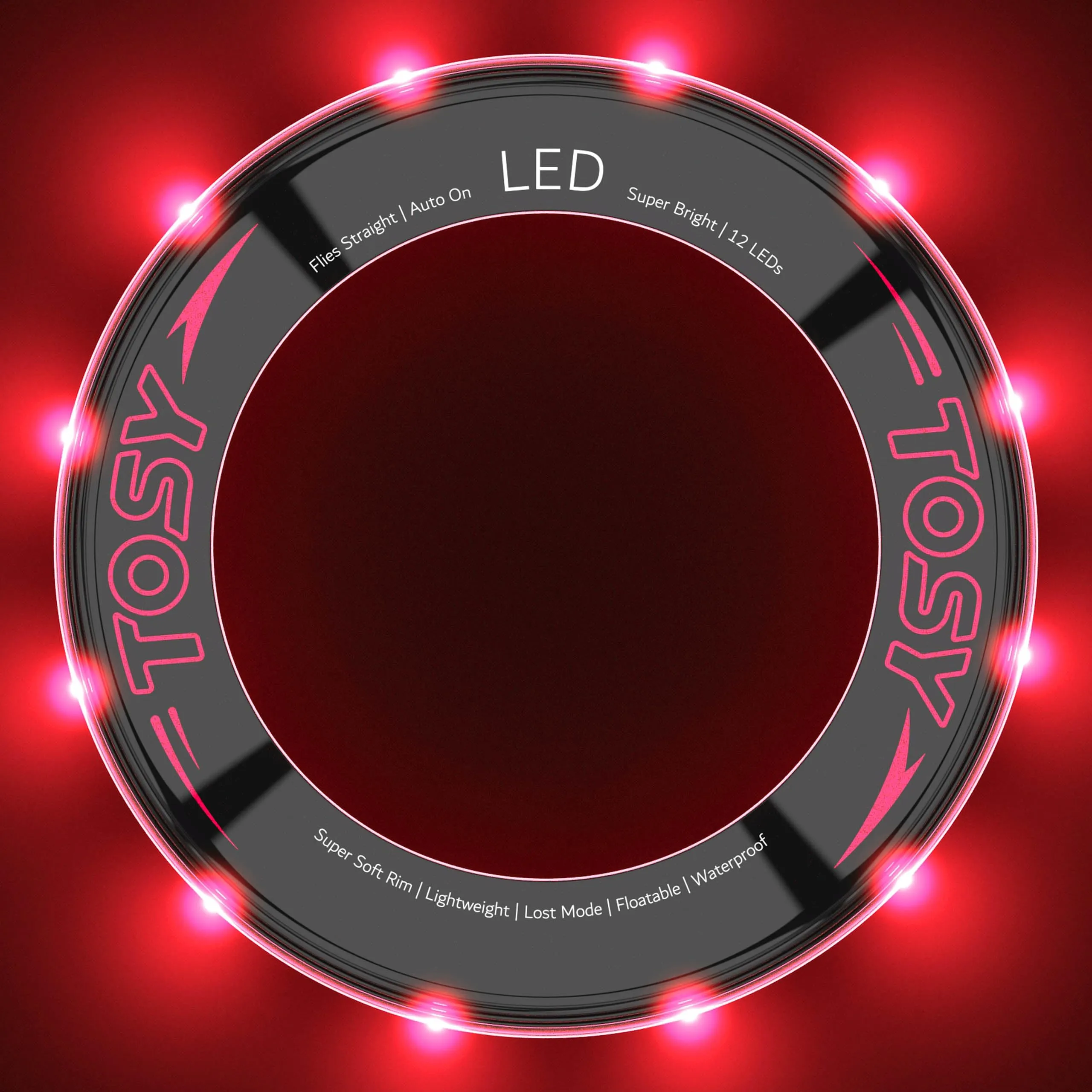 TOSY Flying Ring – 12 LED monocolore, super luminoso, Lost Mode, auto-illuminazione, sicuro e morbido, impermeabile, per Bambini e Ragazzi, piscina, spiaggia e campeggio - immagine 2