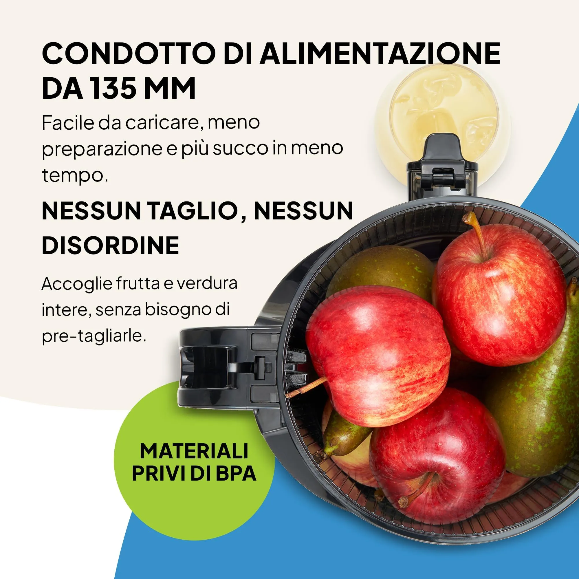 Fridja f2500 Estrattore Autoalimentato, Apertura 135 mm, Frutta Intera - immagine 6