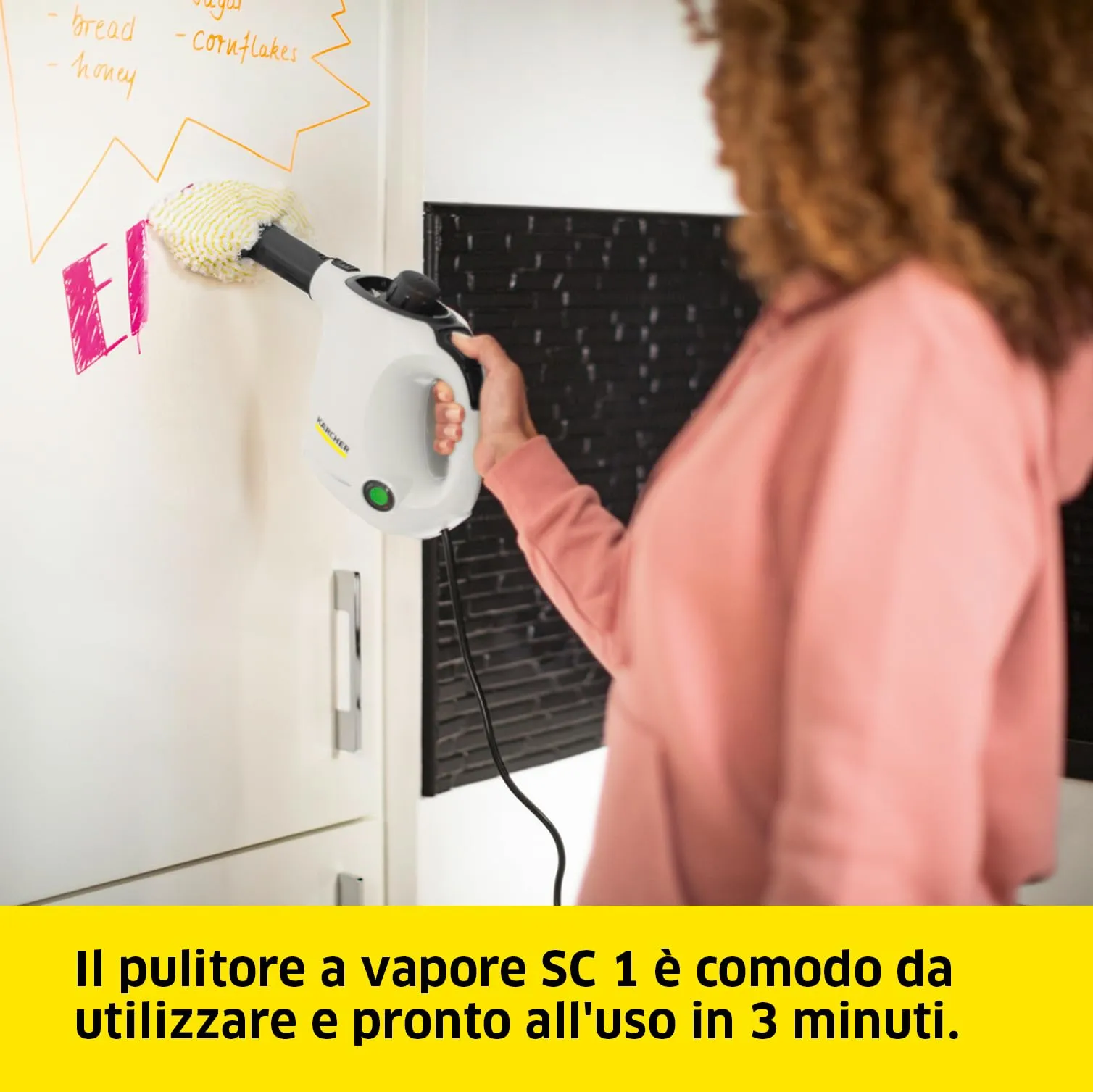 KÄRCHER Pulitore a Vapore SC 1, tempo riscaldamento 3 min, Potenza 1200W, Area di lavoro 20 m², Serbatoio 200 ml, Incl. 2 Ugelli, Bocchetta manuale e Spazzolina tonda - immagine 2