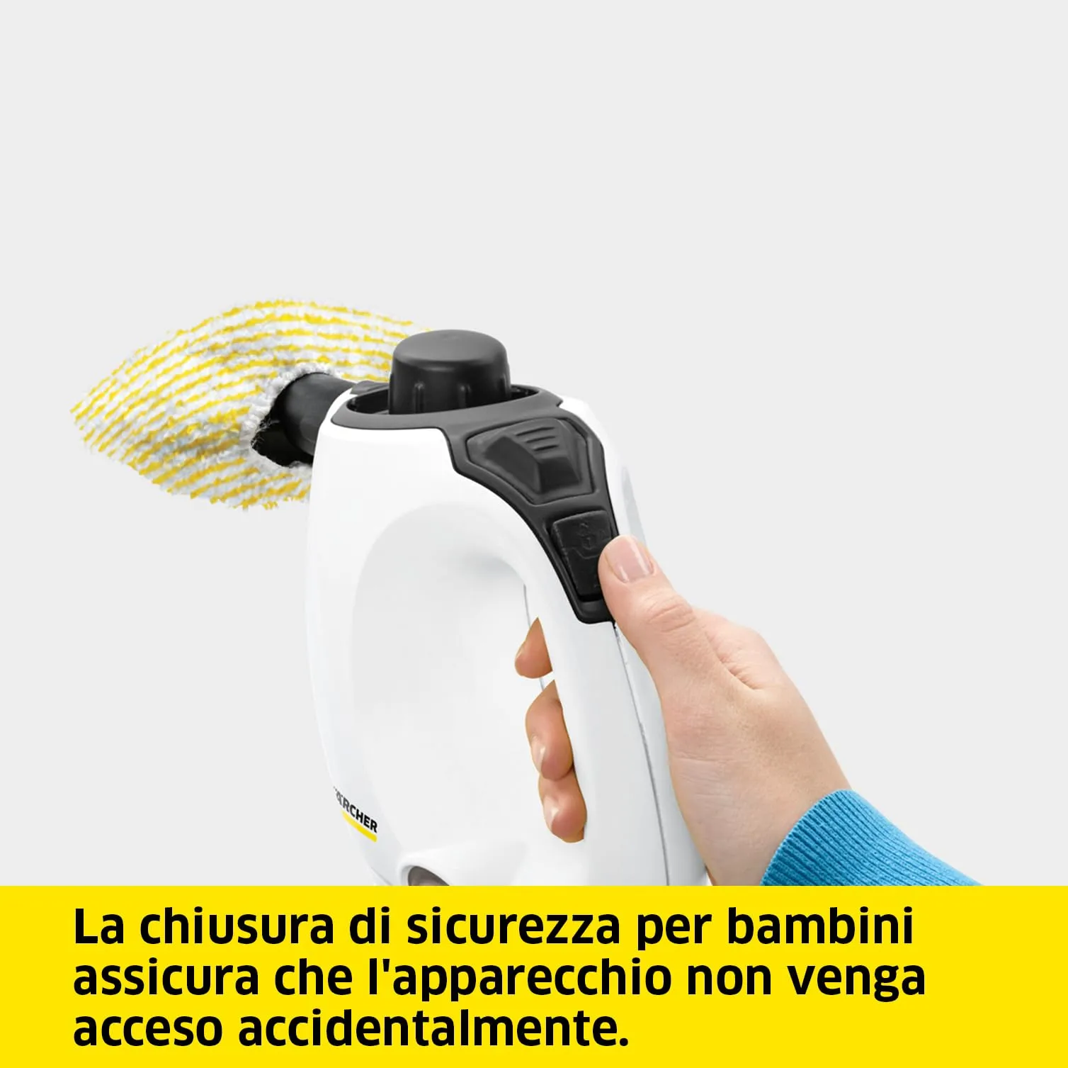 KÄRCHER Pulitore a Vapore SC 1, tempo riscaldamento 3 min, Potenza 1200W, Area di lavoro 20 m², Serbatoio 200 ml, Incl. 2 Ugelli, Bocchetta manuale e Spazzolina tonda - immagine 6