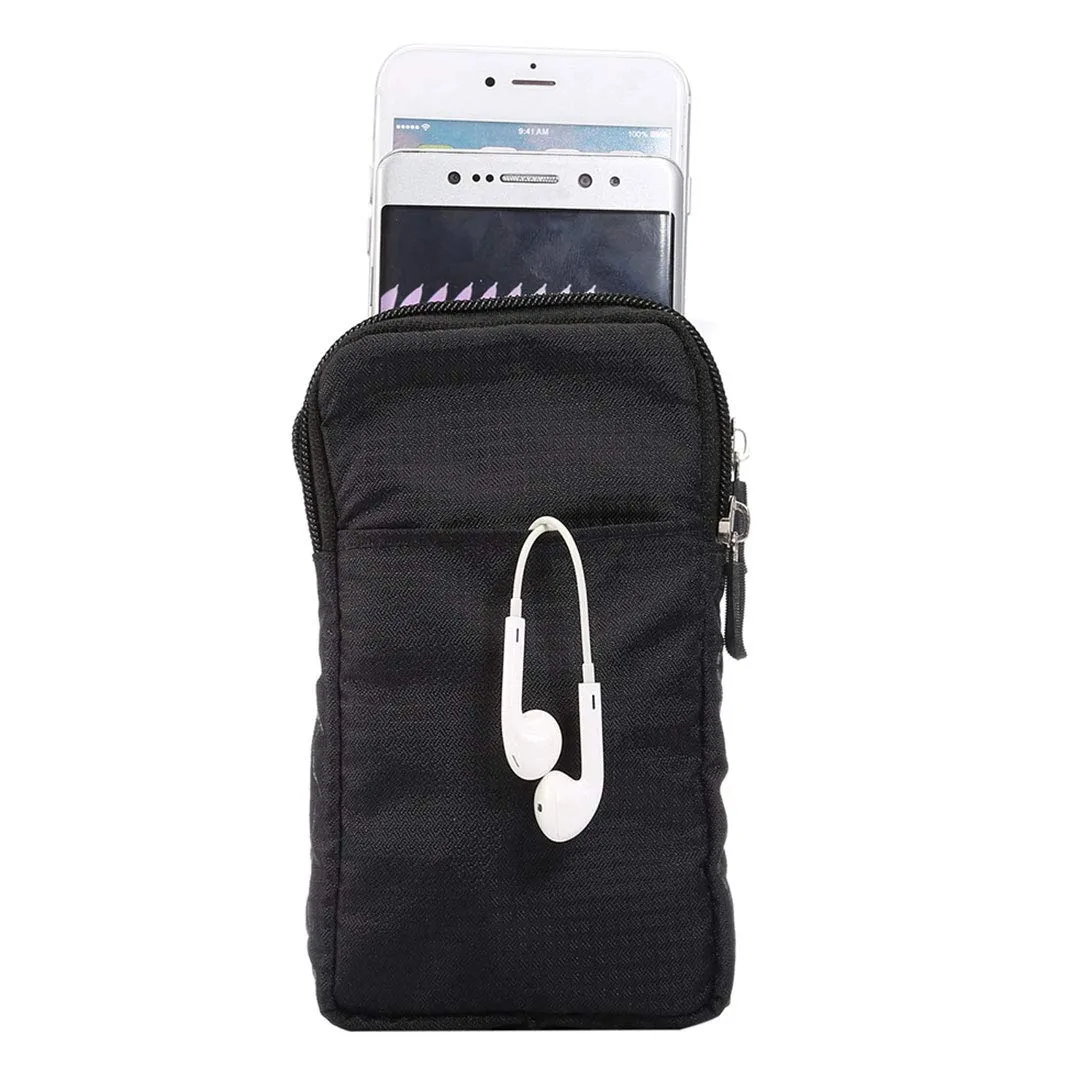 Narunii Marsupio da Cintura Banane Marsupio a Spalla Piccolo Uomo, Marsupio Casual da Escursionismo per Uomo, Custodia da Trasporto, Clip da Cintura con Tasca (15,2 cm, Nero) - immagine 4
