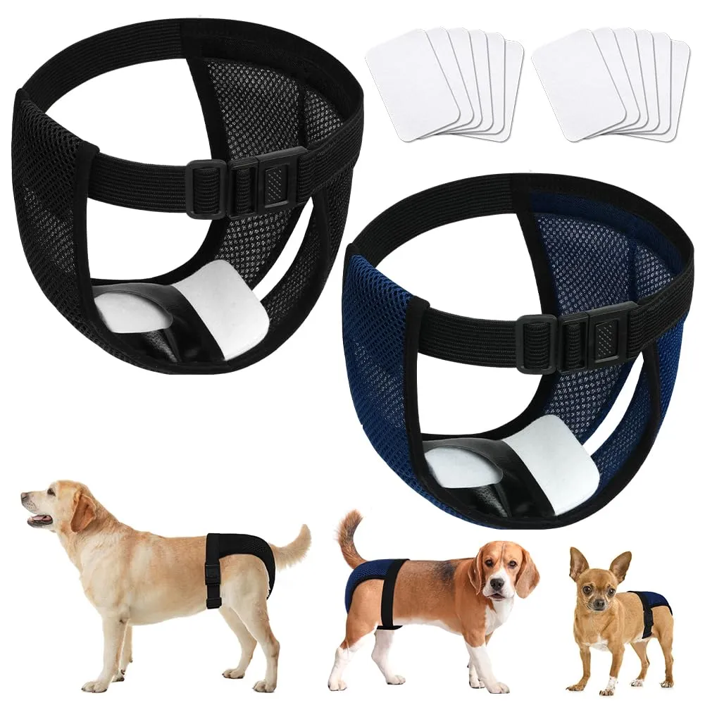 Aomig Lavabili Pannolini per Cani Femmina, Pannolini Cane Riutilizzabili, Pannolino Mutande Mestruali Cane Traspirante Pantaloni Mestruali Igienici per Cani di Piccola con 6 Cuscinetti di Ricambio-XL - immagine 1