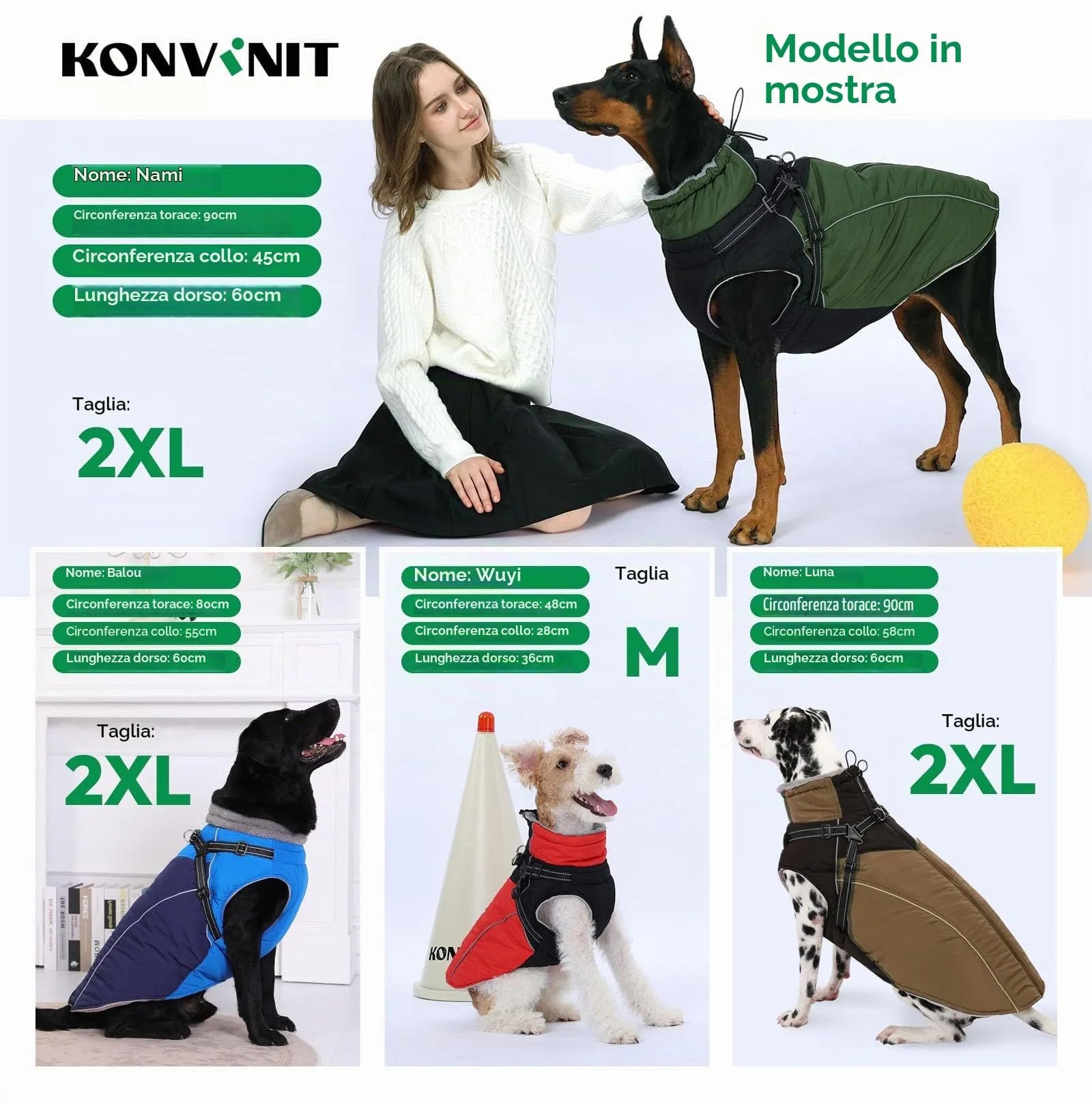 KONVINIT Cappottini per Cani Piccola Taglia Giubbotto Cane Cappotto Cane - immagine 9