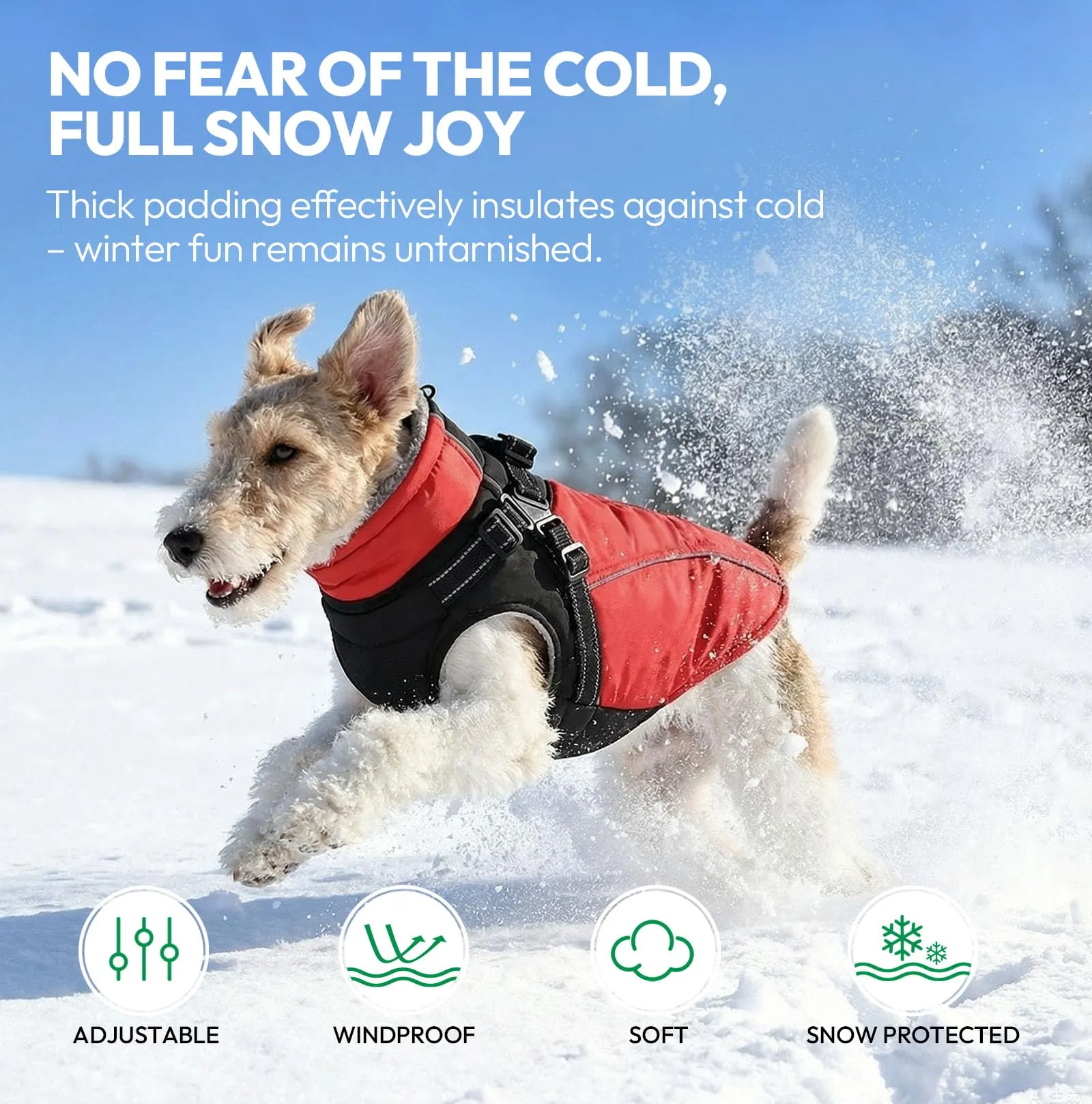 KONVINIT Cappotto Invernale per Cani con Pettorina - Giacca Impermeabile - immagine 2