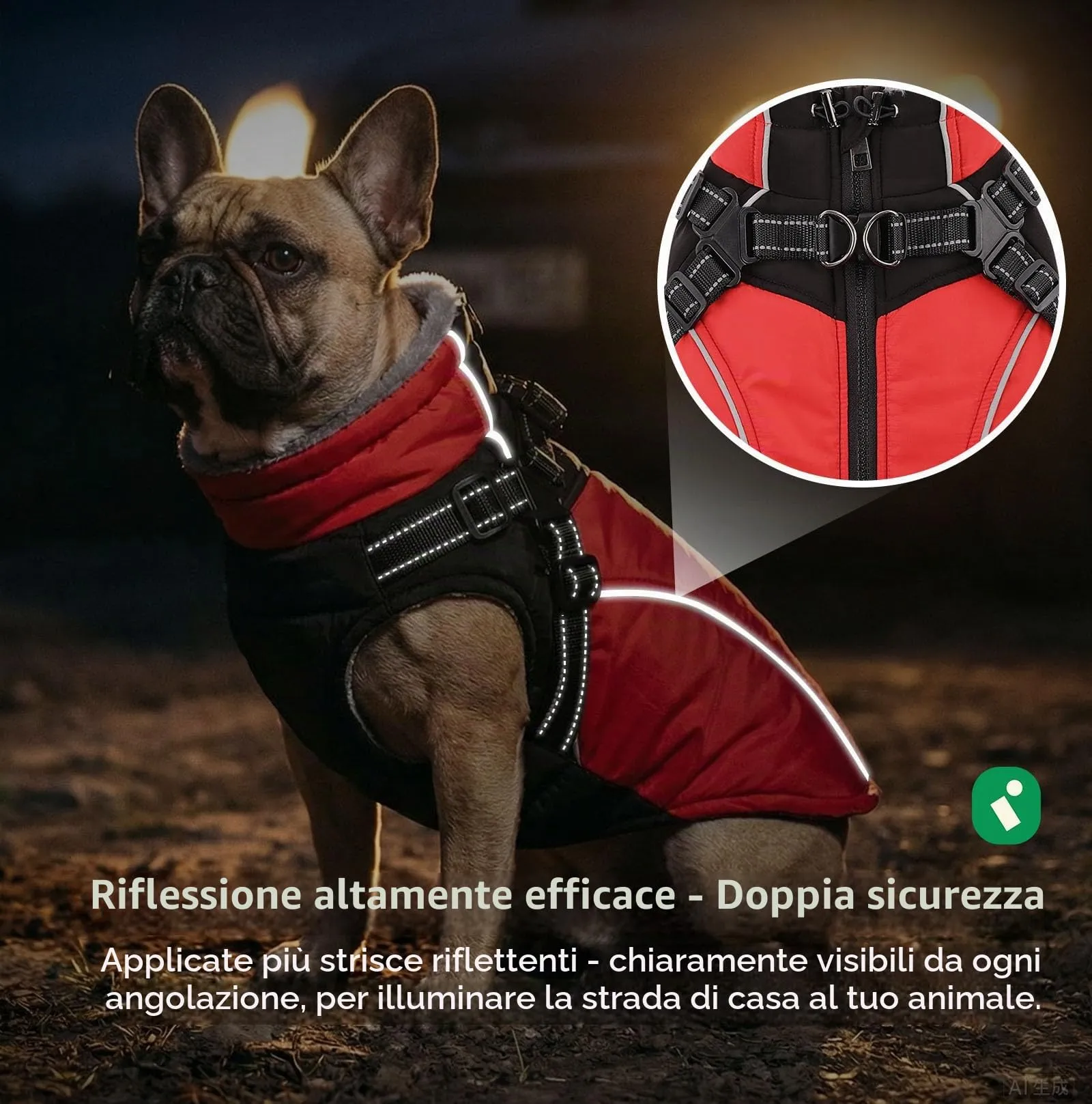 KONVINIT Cappottino Cane Taglia Piccola con Pettorina Integrata - Giubbotto - immagine 6