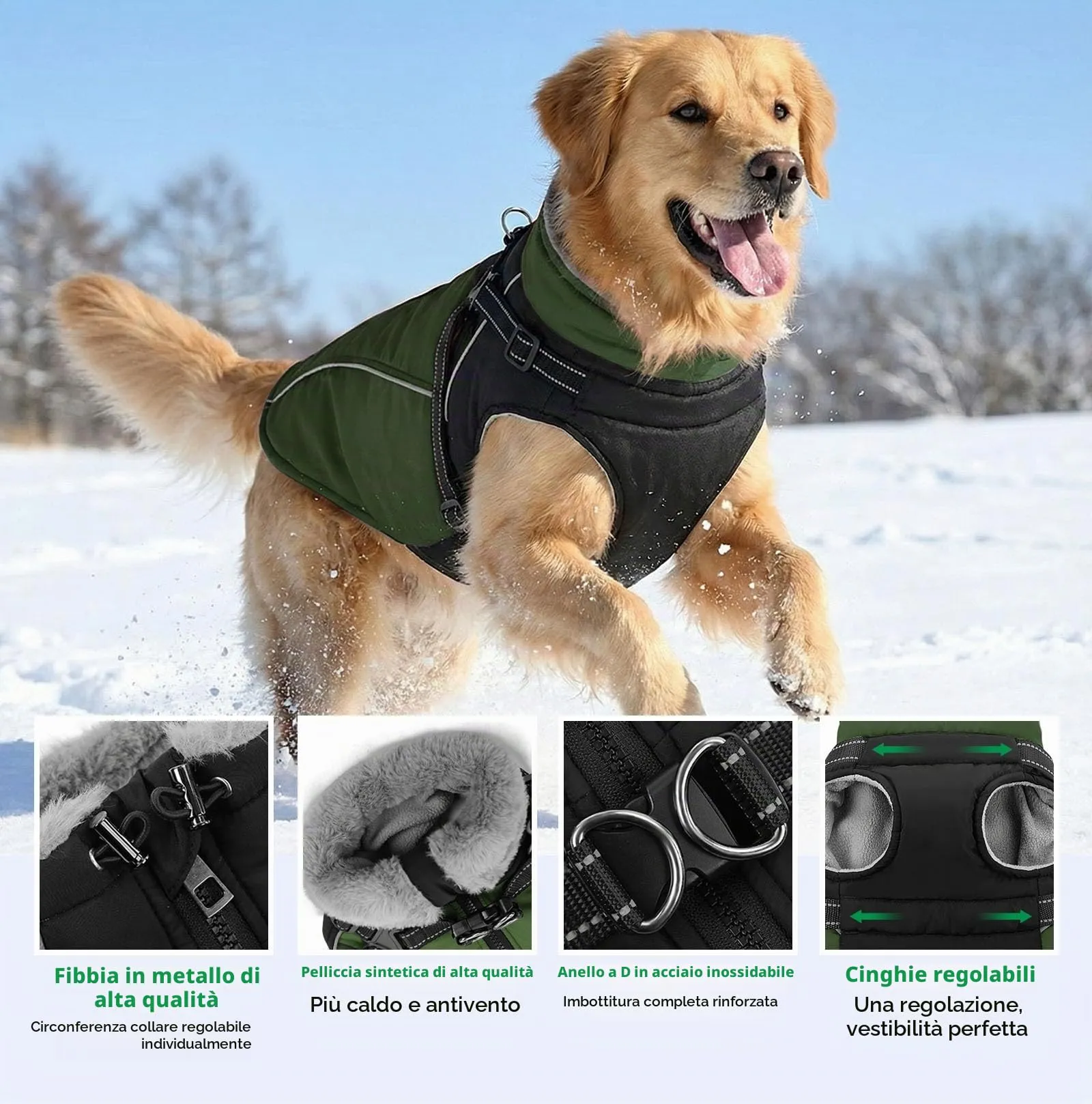 KONVINIT Cappotti e Giubbotti per Cani,Cappotto per Cani Taglia Grande - immagine 4