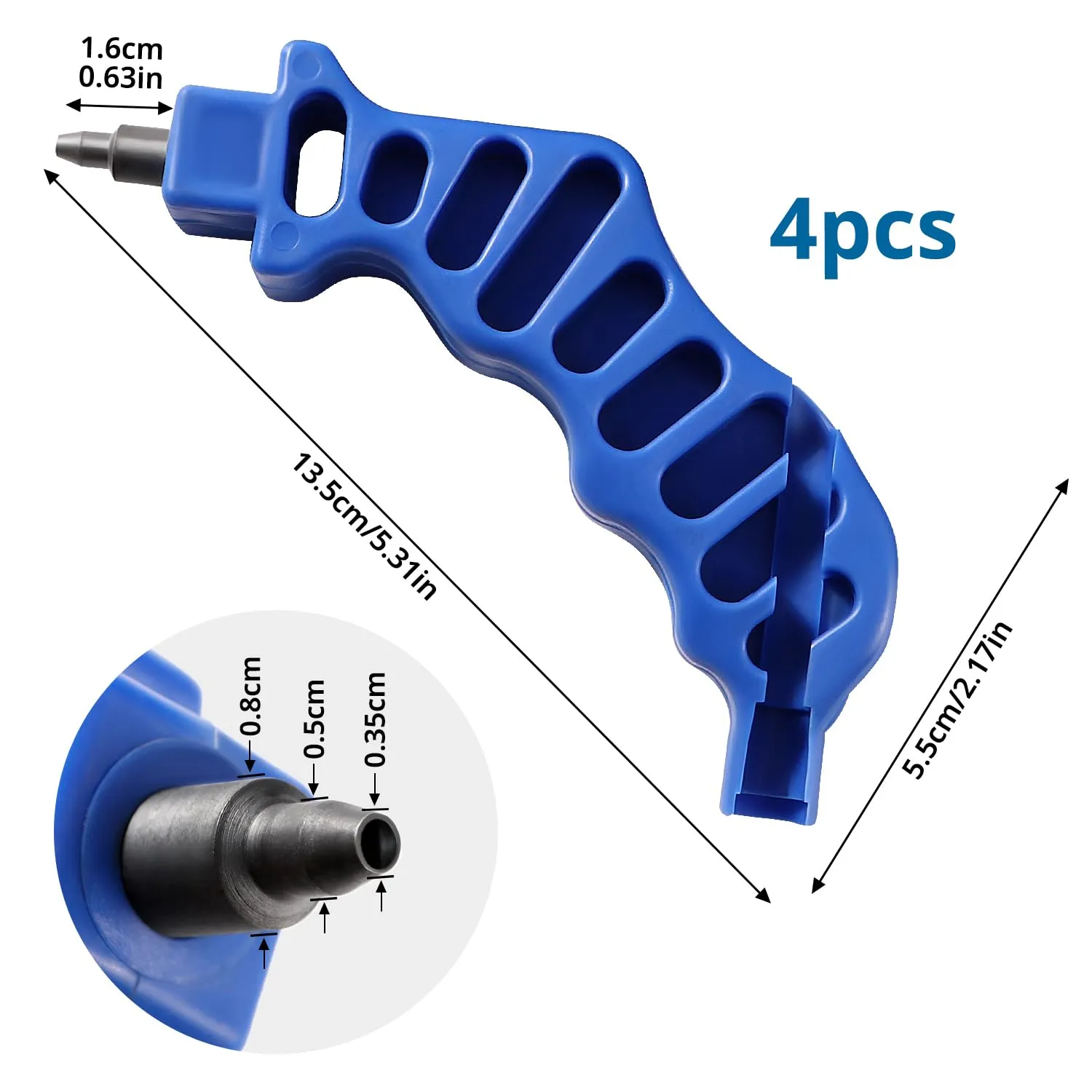 VooGenzek 4 Pezzi Perforatore 2 in 1 Tubo di Irrigazione a Goccia, 4 mm Irrigazione Perforatore Foro, Strumento di Perforazione per Tubi di Irrigazione all'aperto, per Tubo in PE - immagine 2