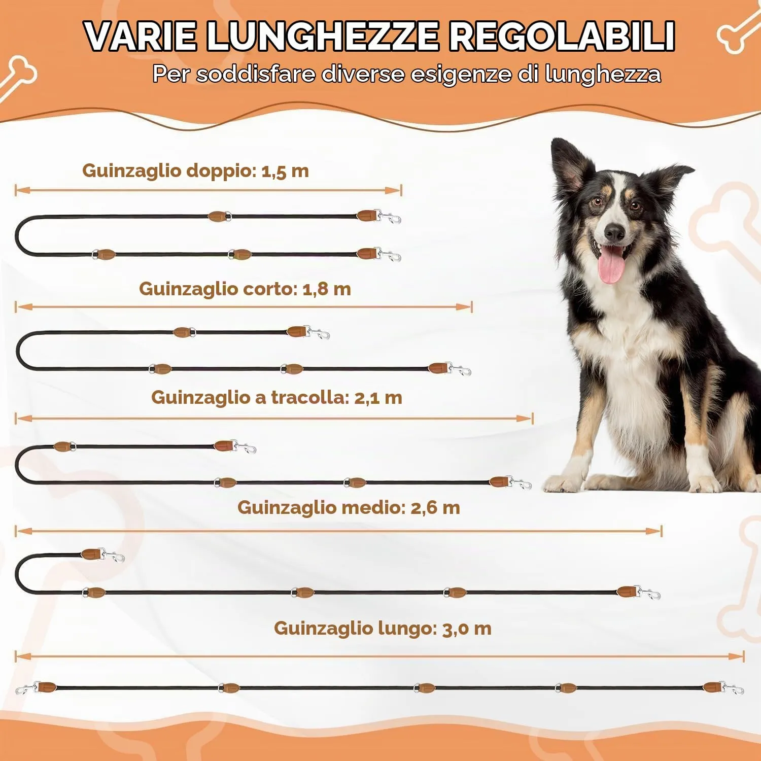 PETCOOZ Guinzaglio Doppio per Cani, Guinzaglio per Cani 3M Regolabile con Fino Riflettente, Multifunzione e Resistente di Cani Piccoli, Medi e Grandi, Nero - immagine 6