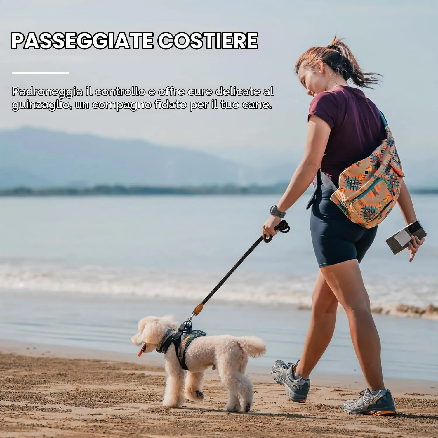 PETCOOZ Guinzaglio Doppio per Cani, Guinzaglio per Cani 3M Regolabile con Fino Riflettente, Multifunzione e Resistente di Cani Piccoli, Medi e Grandi, Nero - immagine 8