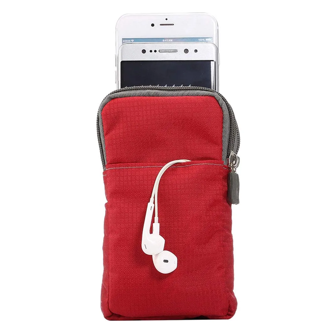 Narunii Marsupio da Cintura a Spalla Piccolo da Uomo, Marsupio Casual da Escursionismo per Uomo, Custodia da Trasporto con Clip da Cintura (15.2 cm, Rosso) - immagine 5