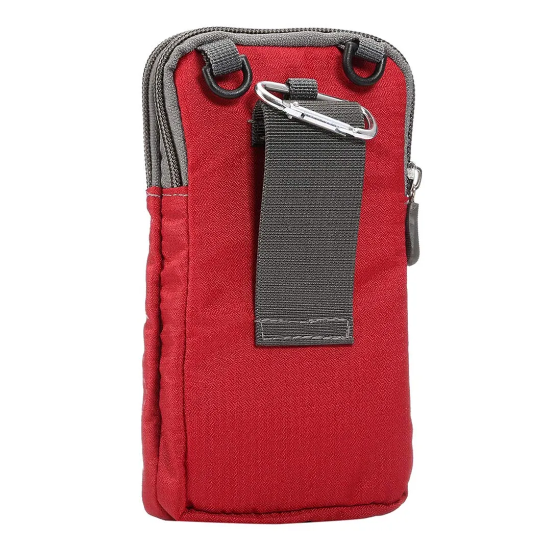 Narunii Marsupio da Cintura a Spalla Piccolo da Uomo, Marsupio Casual da Escursionismo per Uomo, Custodia da Trasporto con Clip da Cintura (15.2 cm, Rosso) - immagine 7