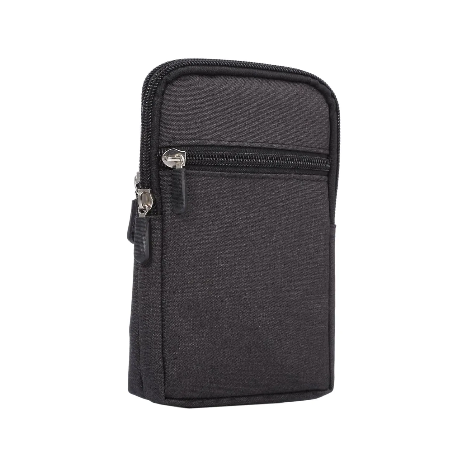 Narunii Marsupio da uomo per escursionismo casual - Piccola pochette da uomo - Pochette con clip per cintura (16,3 cm, nero) - immagine 3