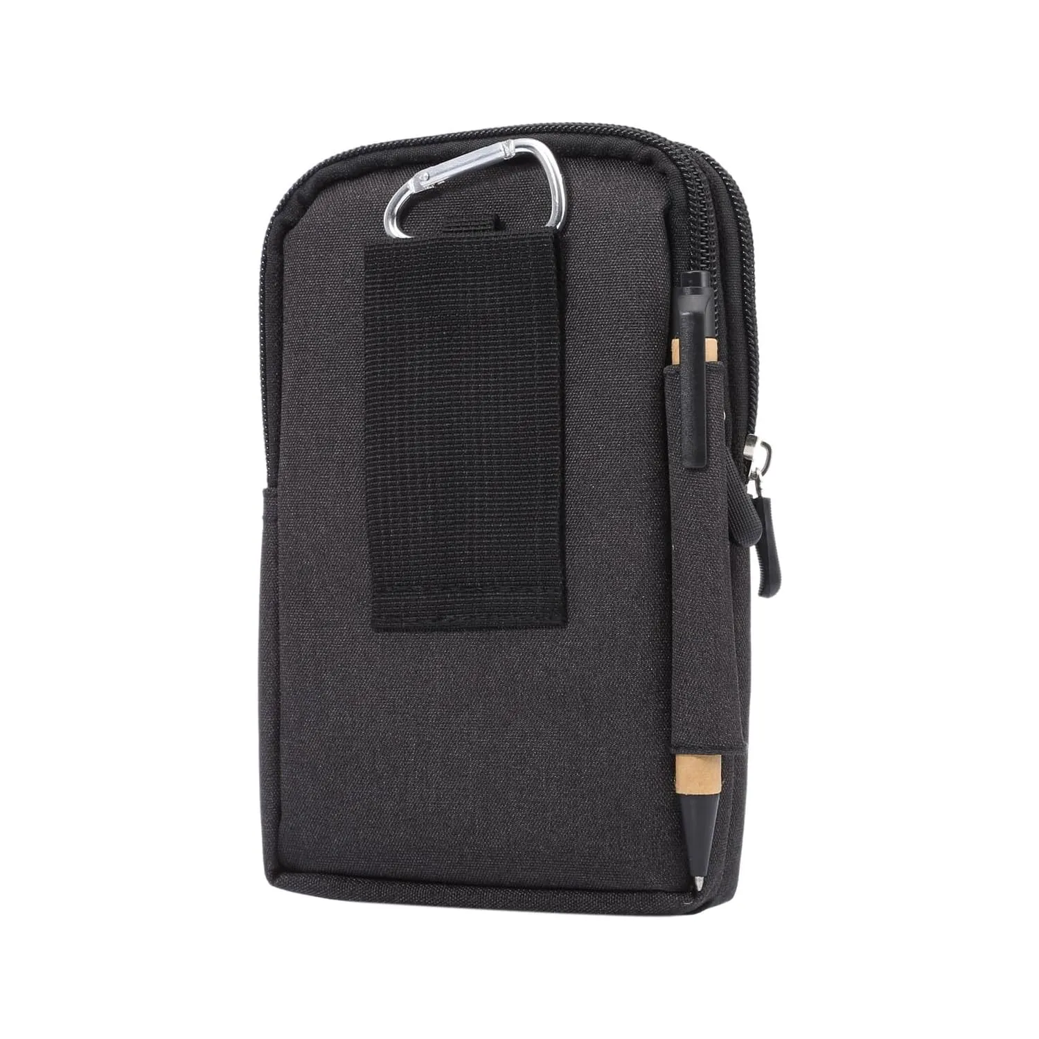 Narunii Marsupio da uomo per escursionismo casual - Piccola pochette da uomo - Pochette con clip per cintura (16,3 cm, nero) - immagine 4