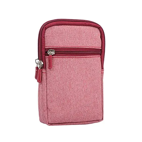 Narunii Marsupio da Cintura a Spalla Piccolo Uomo, Marsupio da Viaggio Casual per Uomo, Custodia da Trasporto con Clip per Cintura (16 cm, Rosso) - immagine 5