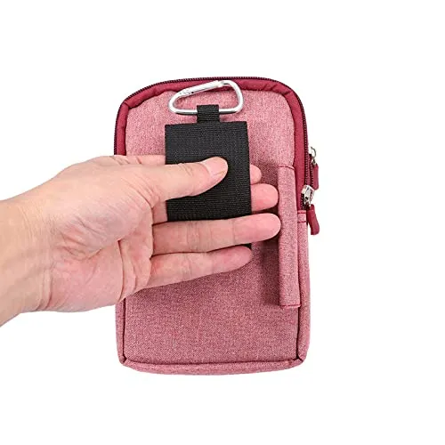 Narunii Marsupio da Cintura a Spalla Piccolo Uomo, Marsupio da Viaggio Casual per Uomo, Custodia da Trasporto con Clip per Cintura (16 cm, Rosso) - immagine 8