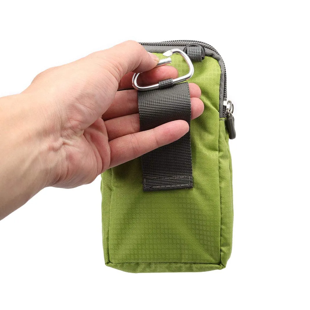 Narunii Marsupio da Cintura a Forma di Banana Marsupio a Tracolla Piccolo da Uomo, Marsupio da Escursionismo Casual da Uomo con Copertura di Trasporto e Clip per Cintura (15,2 cm, Verde) - immagine 7