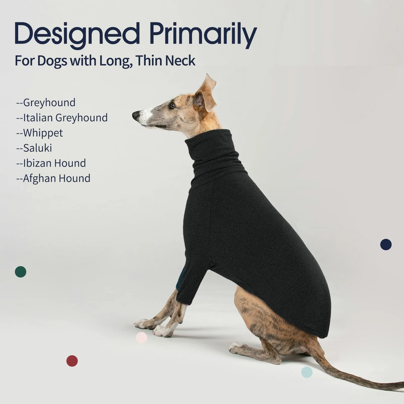 IECOii Maglione invernale per levrieri, maglione a collo alto per cani di taglia grande, tuta da levriero italiano, per interni ed esterni, camicie per cani adatte per levriero afgano Lurcher, Saluki - immagine 5