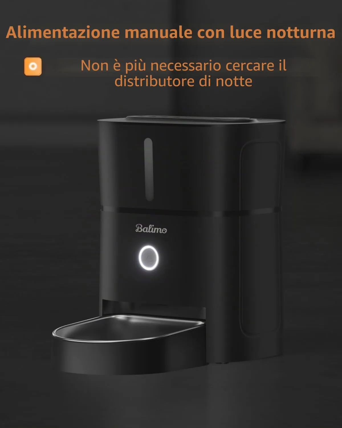 Balimo Distributore Automatico Cibo Gatti, 2.4G WiFi Dispenser Crocchette Gatto, 3L Distributore Automatico Cibo Cani, 10 Pasti al Giorno, Ciotola in Acciaio Inossidabile 304, Adatto Per Cani e Gatti - immagine 7