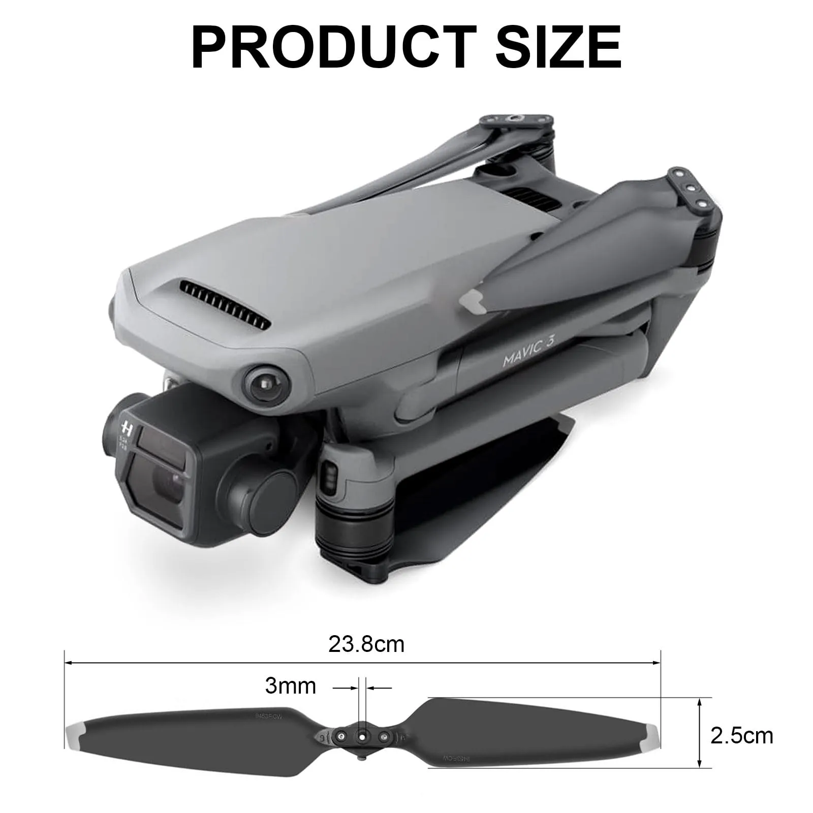 Bocguy 8 Pezzi Eliche Mavic 3, Eliche 9453F per Mavic 3/3 Pro / 3 Classic / 3 Cine / 3 Pro Cine Accessori Sostituzione Drone con Rilascio Rapido, Basso Rumore & Stabile (Argento) - immagine 2
