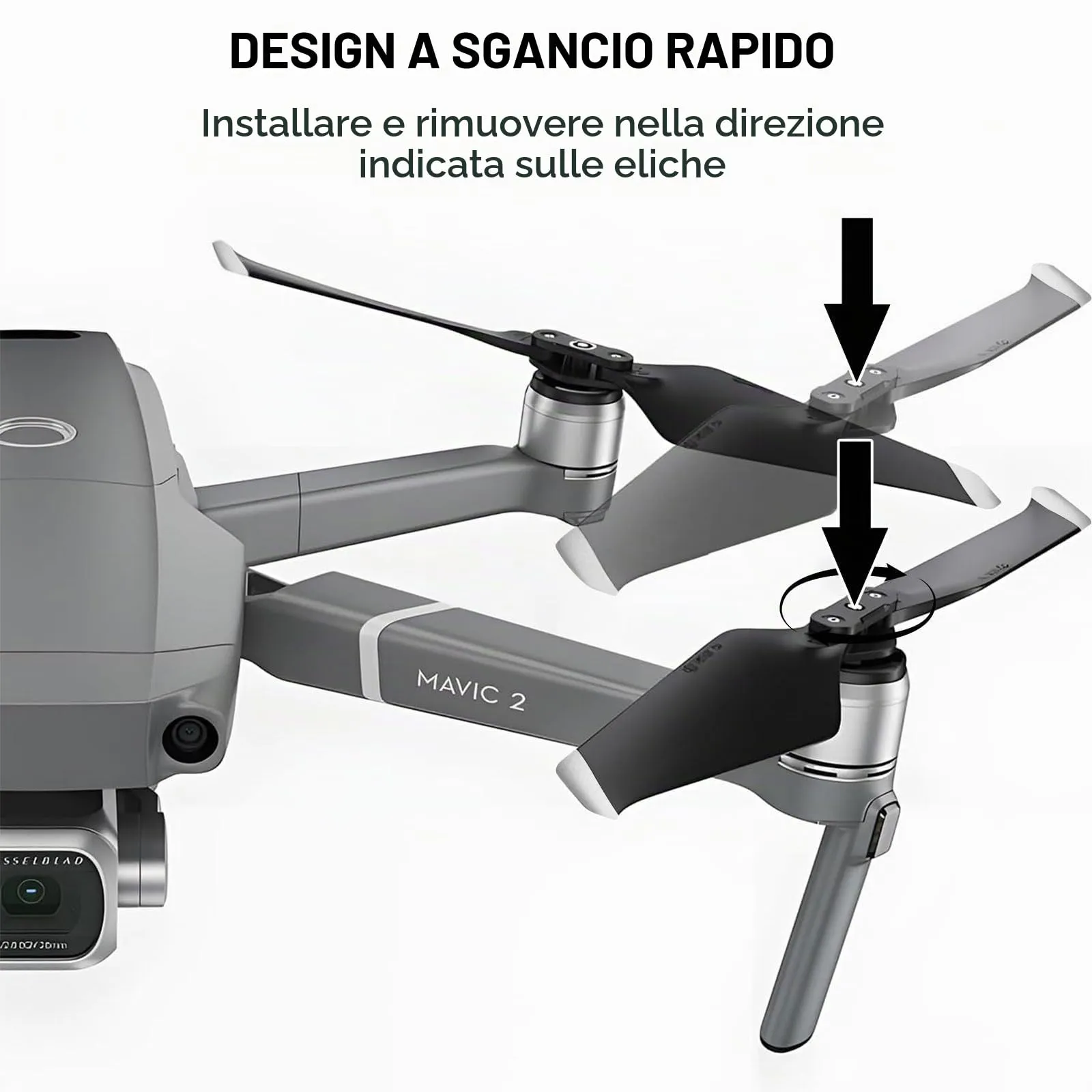 Bocguy 8 Pezzi Eliche Mavic 2, Eliche 8743 per Mavic 2 / Mavic 2 Pro/Mavic 2 Zoom Accessori Sostituzione Drone con Design a Rilascio Rapido, Basso Rumore & Stabile (Argento) - immagine 2