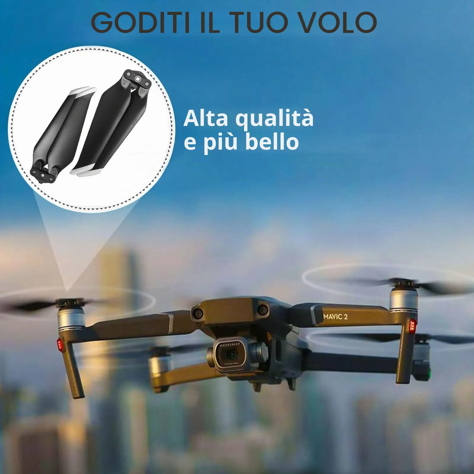 Bocguy 8 Pezzi Eliche Mavic 2, Eliche 8743 per Mavic 2 / Mavic 2 Pro/Mavic 2 Zoom Accessori Sostituzione Drone con Design a Rilascio Rapido, Basso Rumore & Stabile (Argento) - immagine 6
