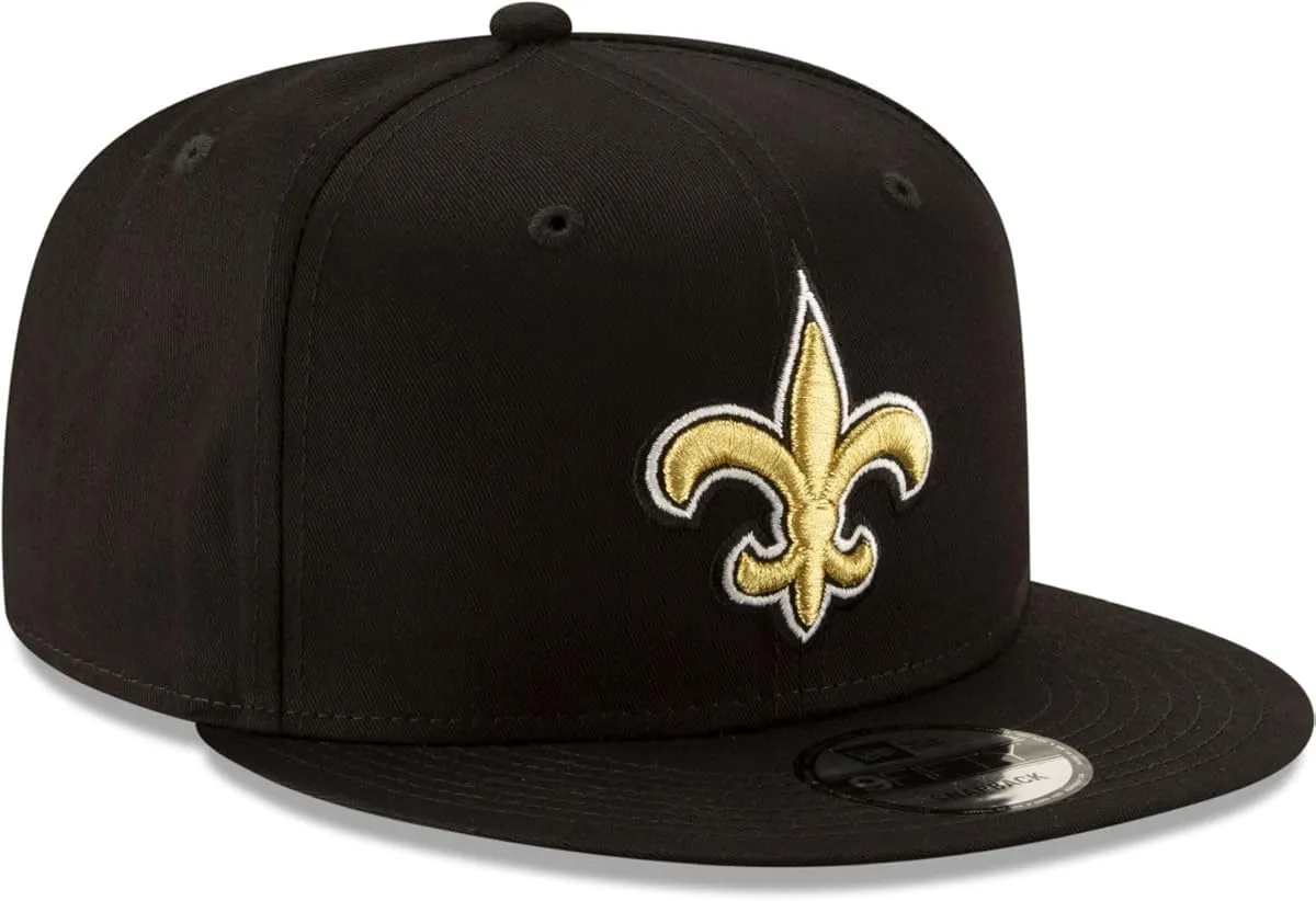 New Era NFL 9FIFTY - Cappello Regolabile con Chiusura a Scatto, Taglia Unica, New Orleans Saints - Nero, Taglia Unica - immagine 3