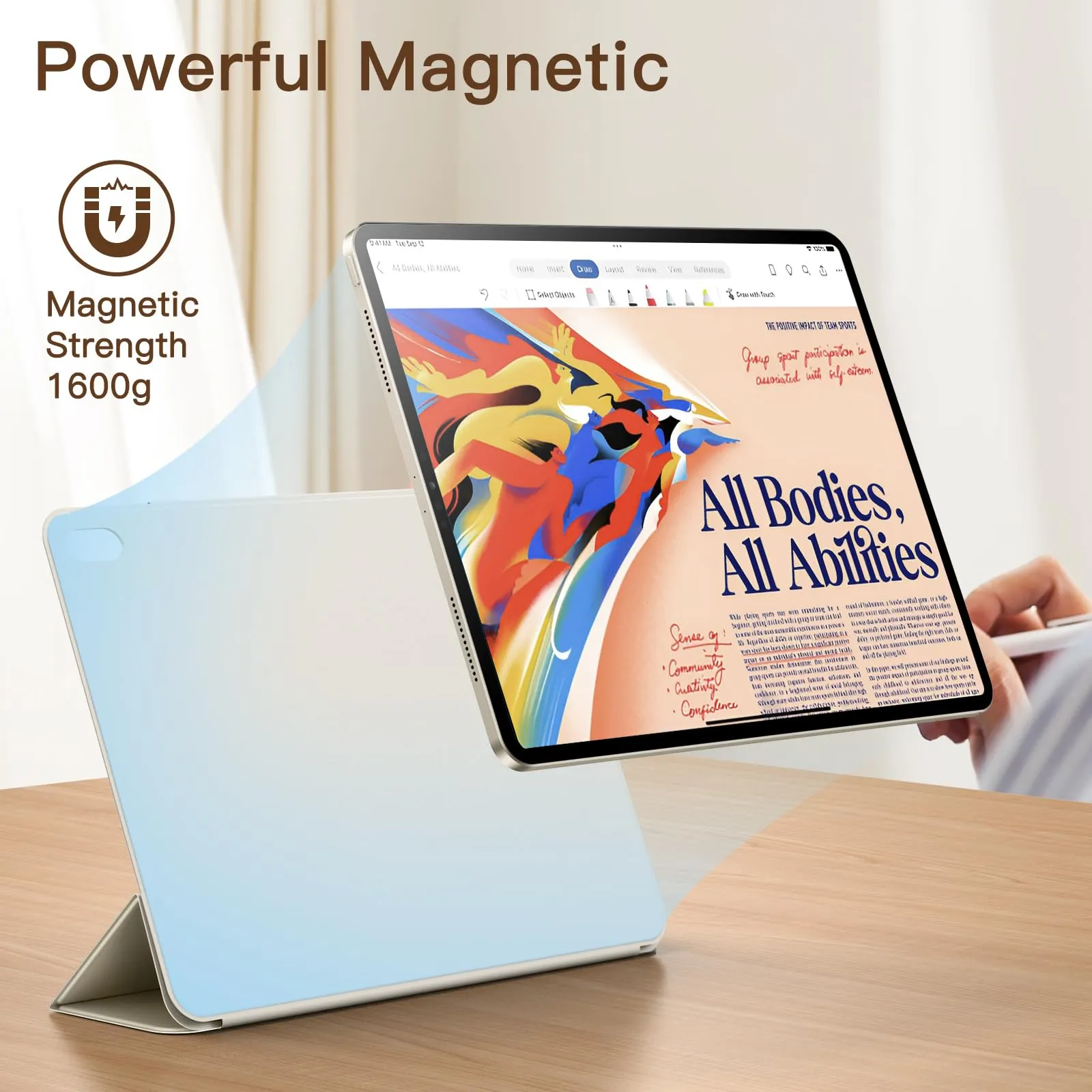 JETech Custodia Magnetica per iPad Air 11" M4/M3/M2, Air 5/4, Galassia - immagine 3