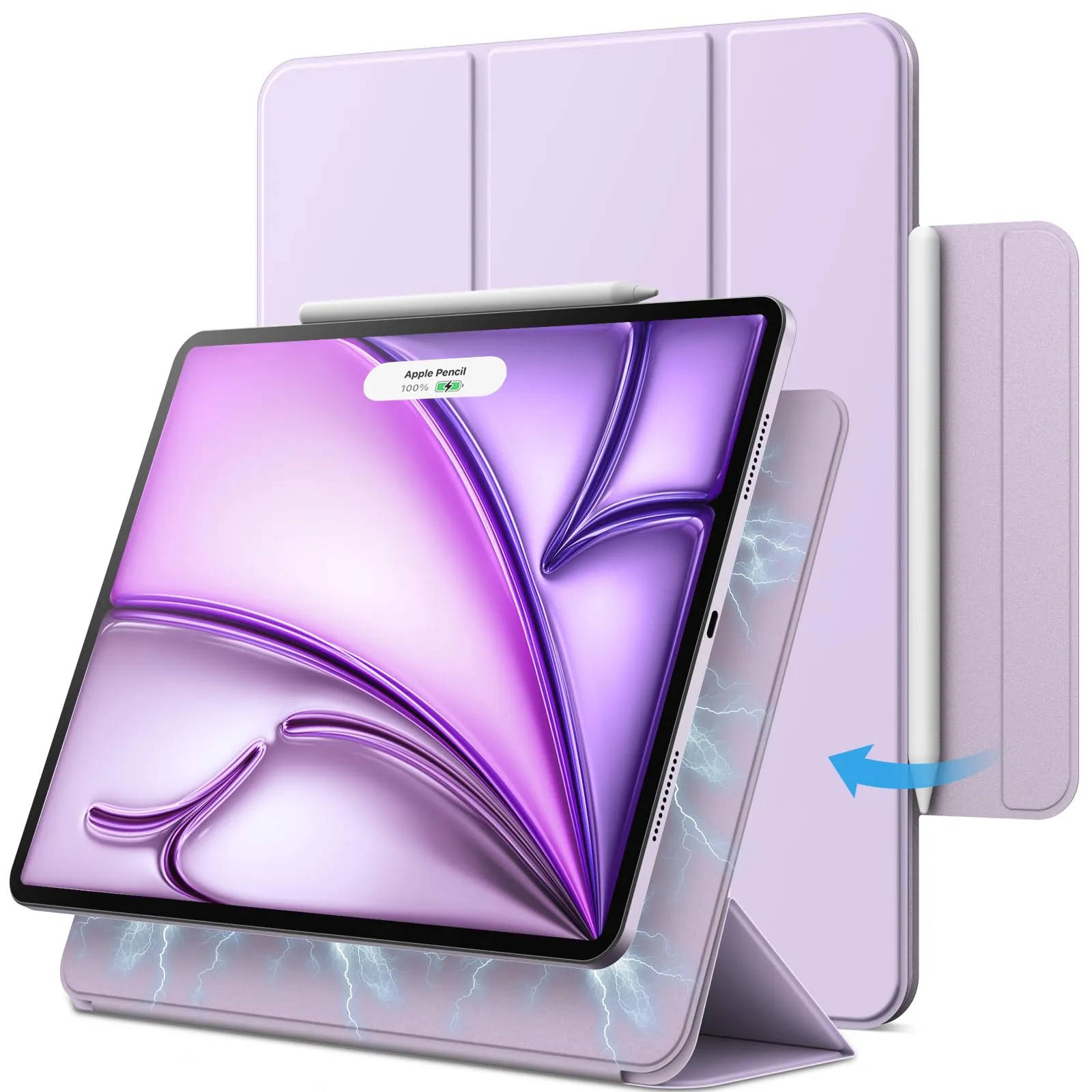 JETech Custodia Magnetica per iPad Air 11" M4/M3/M2, Air 5/4, Viola Chiaro - immagine 1