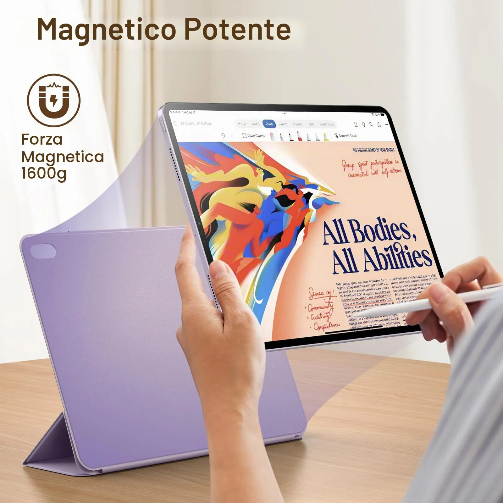 JETech Custodia Magnetica per iPad Air 11" M4/M3/M2, Air 5/4, Viola Chiaro - immagine 3