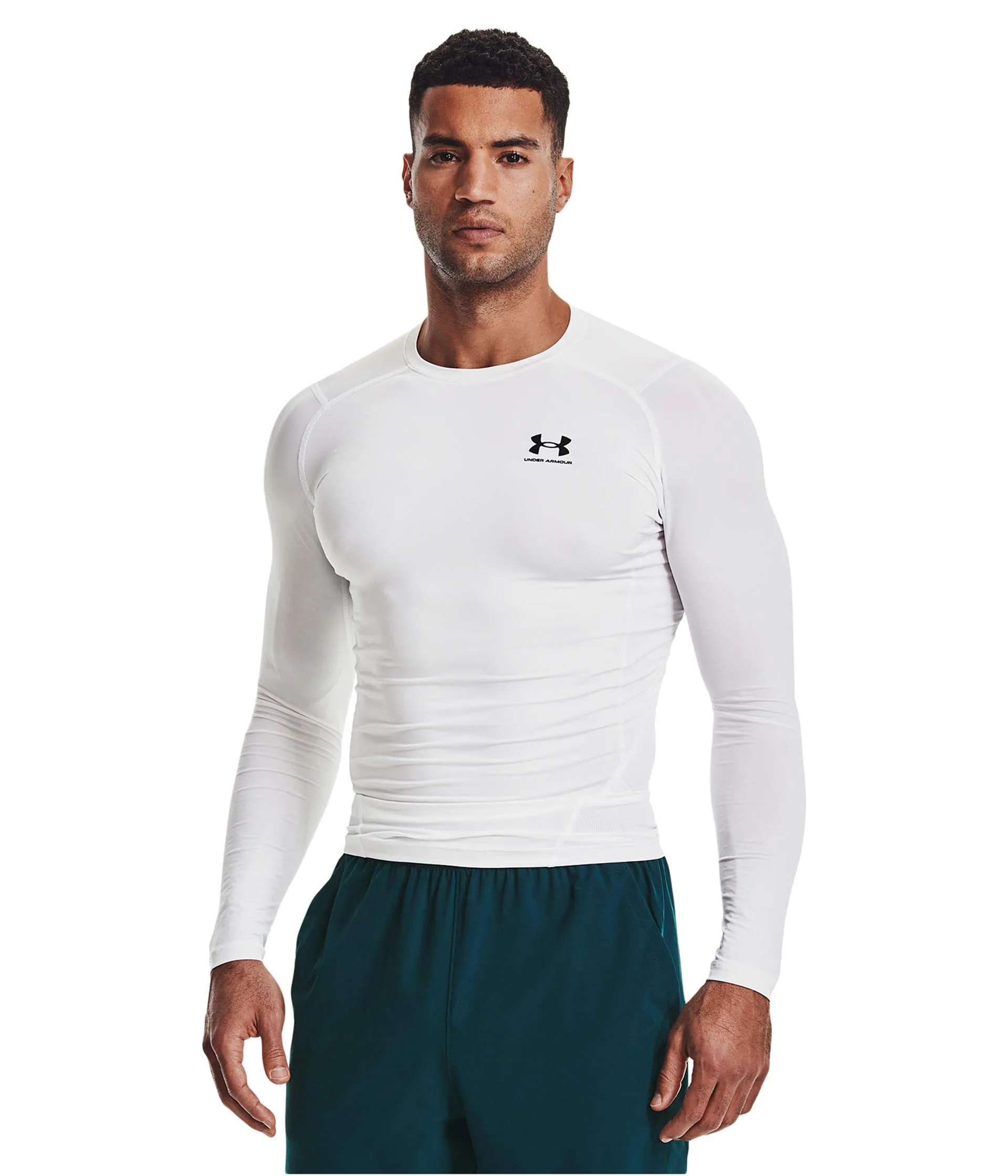 Under Armour Hg Armour Comp Maglietta a maniche lunghe da uomo, Bianco (100), S alto - immagine 2