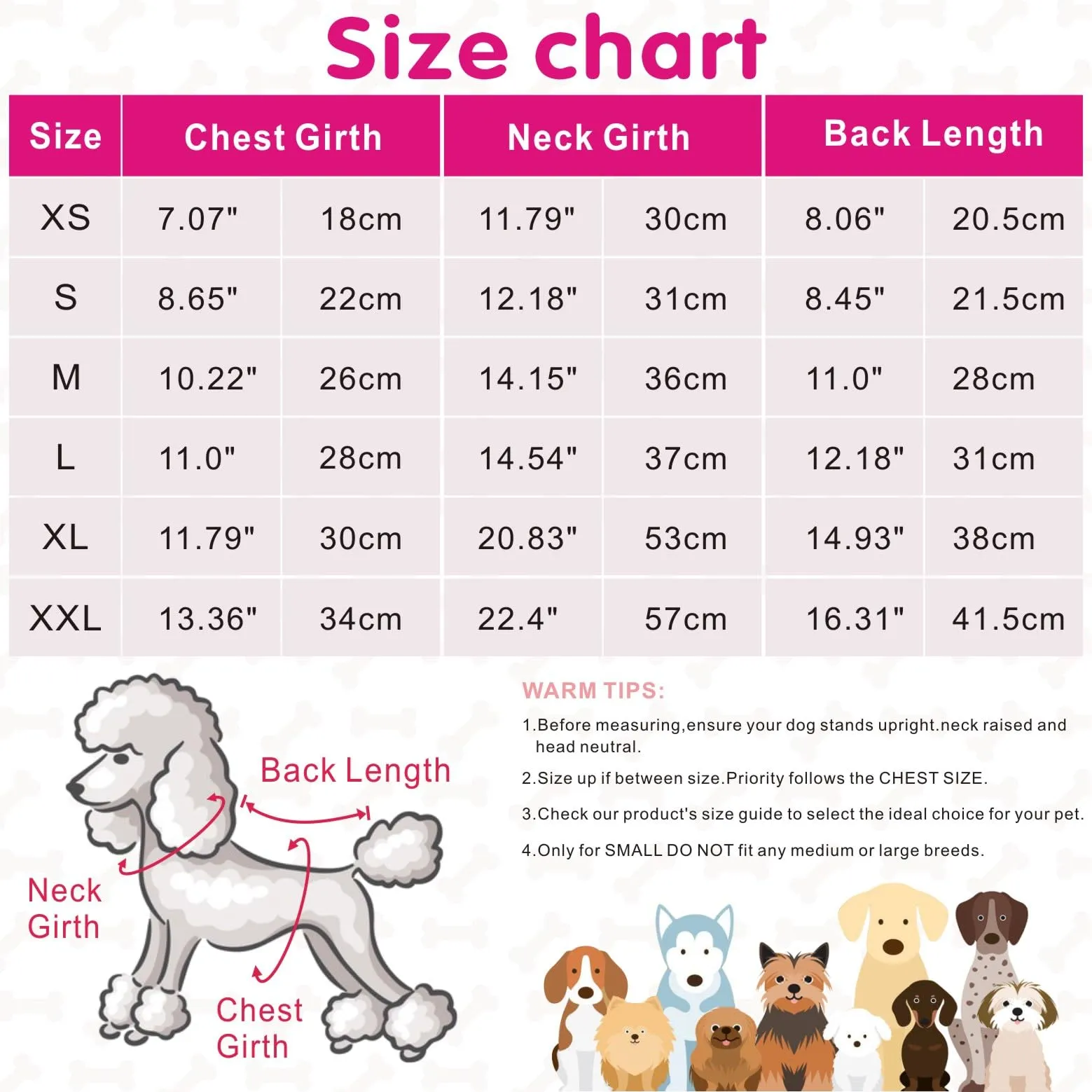 Idepet Maglione per animali domestici (Rosa RosaScuro, XL) - immagine 2