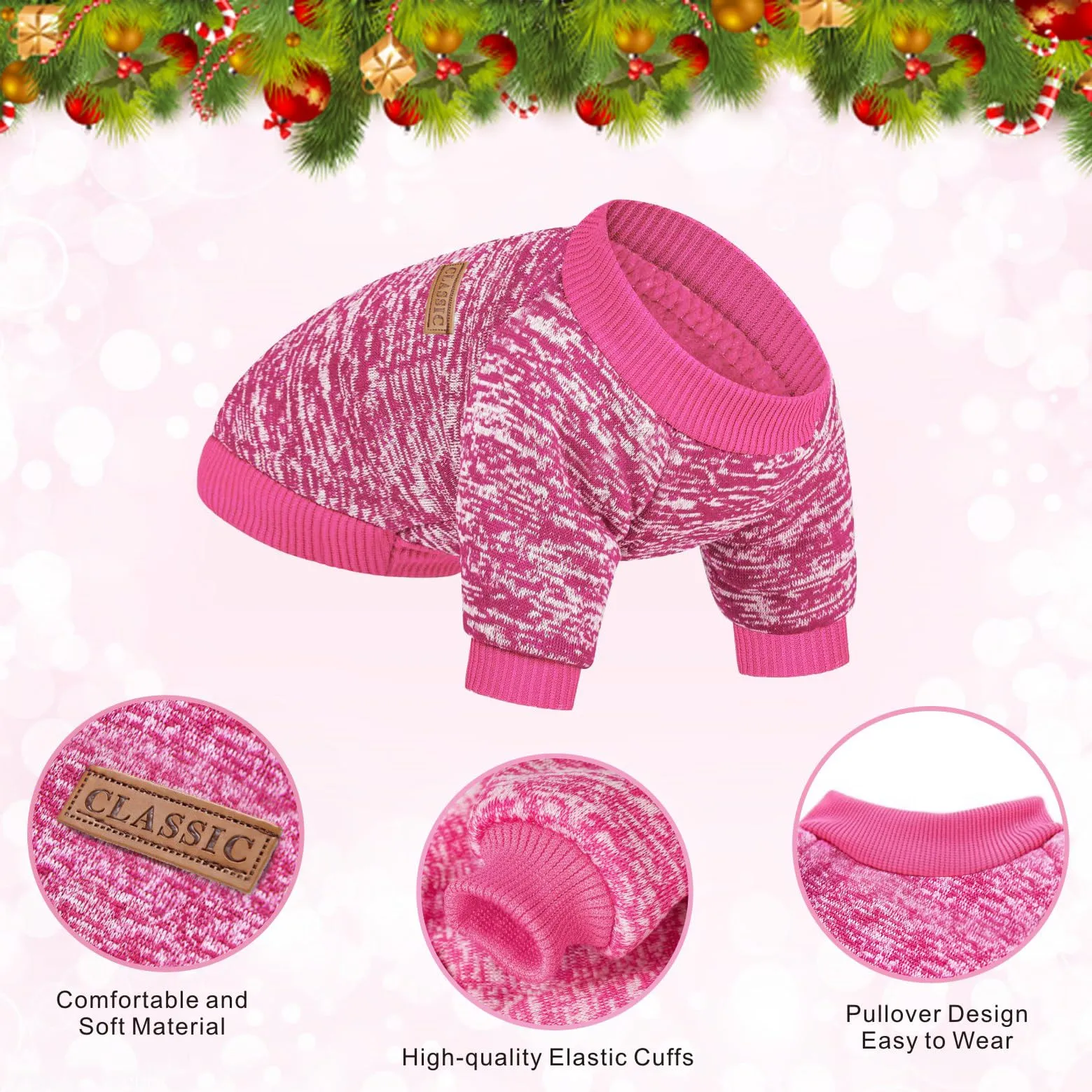 Idepet Maglione per animali domestici (Rosa RosaScuro, XL) - immagine 5