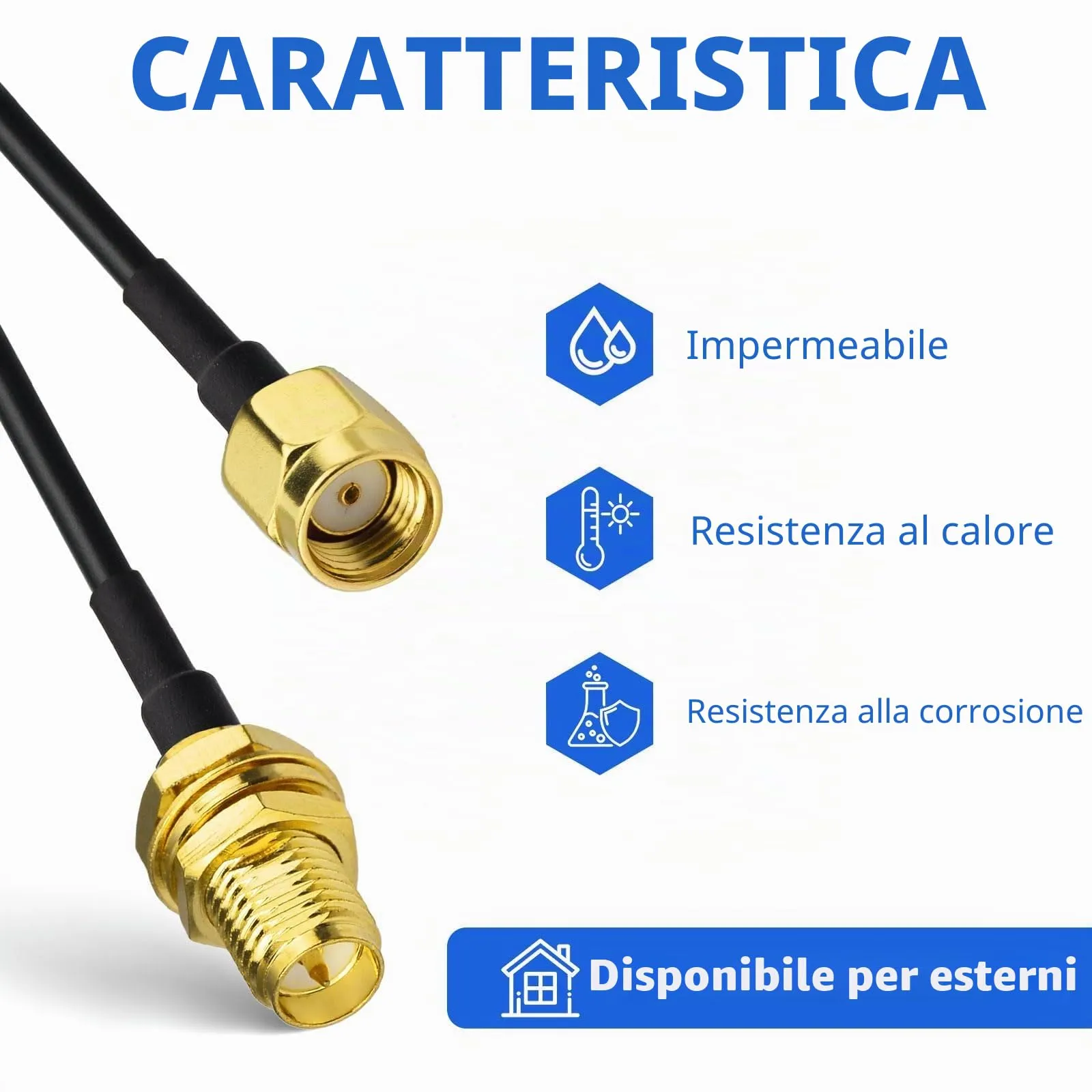 Superbat Cavo Prolunga RPSMA RG174 3m Cavo Prolunga Antenna 4G WIFI Maschio a Femmina per 4G LTE, Router, Antenna WIFI/GPS/GSM, Modem 5G, Radioamatore, SDR, ecc(2 pezzi) - immagine 3