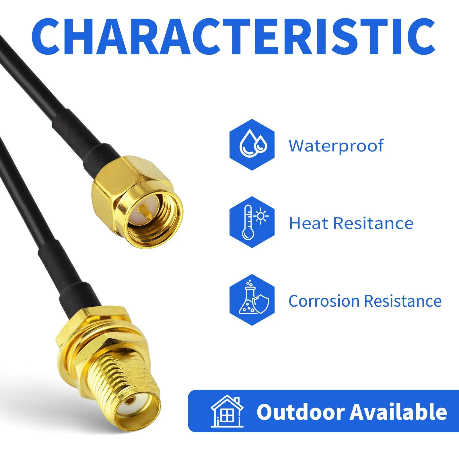 Superbat Cavo Prolunga SMA RG174 3m Cavo Prolunga Antenna 4G WIFI Maschio a Femmina per 4G LTE, Router, Antenna WIFI/GPS/GSM, Modem 5G, Radioamatore, SDR, ecc(2 pezzi) - immagine 3