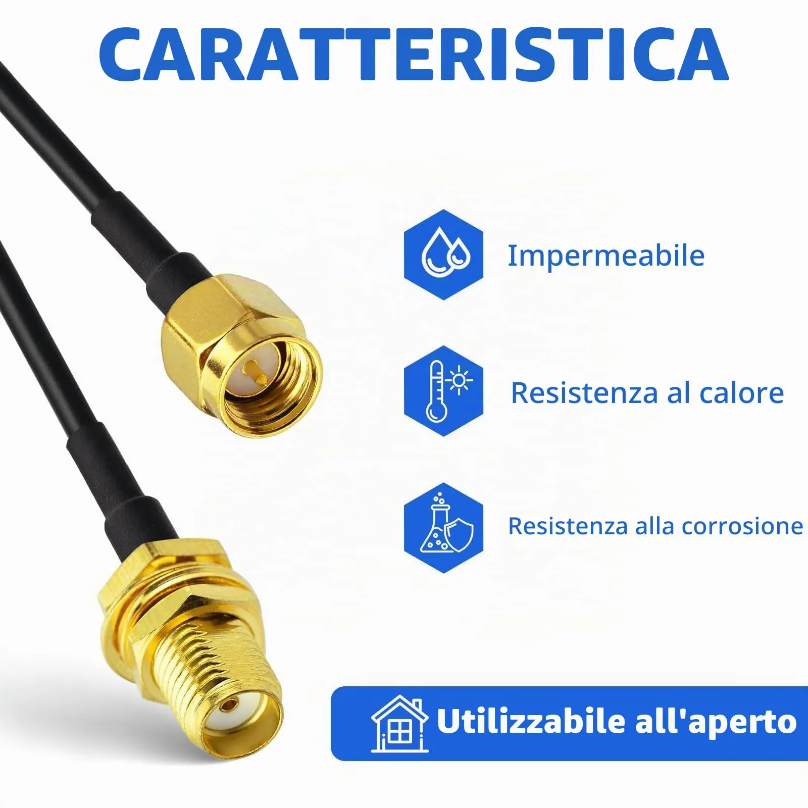 Superbat Cavo Prolunga SMA RG174 1m Cavo Prolunga Antenna 4G WIFI Maschio a Femmina per 4G LTE, Router, Antenna WIFI/GPS/GSM, Modem 5G, Radioamatore, SDR, ecc(2 pezzi) - immagine 3
