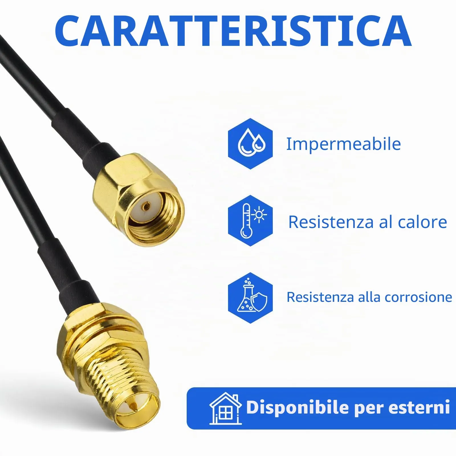 Superbat Cavo Prolunga RPSMA RG174 5m Cavo Prolunga Antenna 4G WIFI Maschio a Femmina per 4G LTE, Router, Antenna WIFI/GPS/GSM, Modem 5G, Radioamatore, SDR, ecc(2 pezzi) - immagine 3
