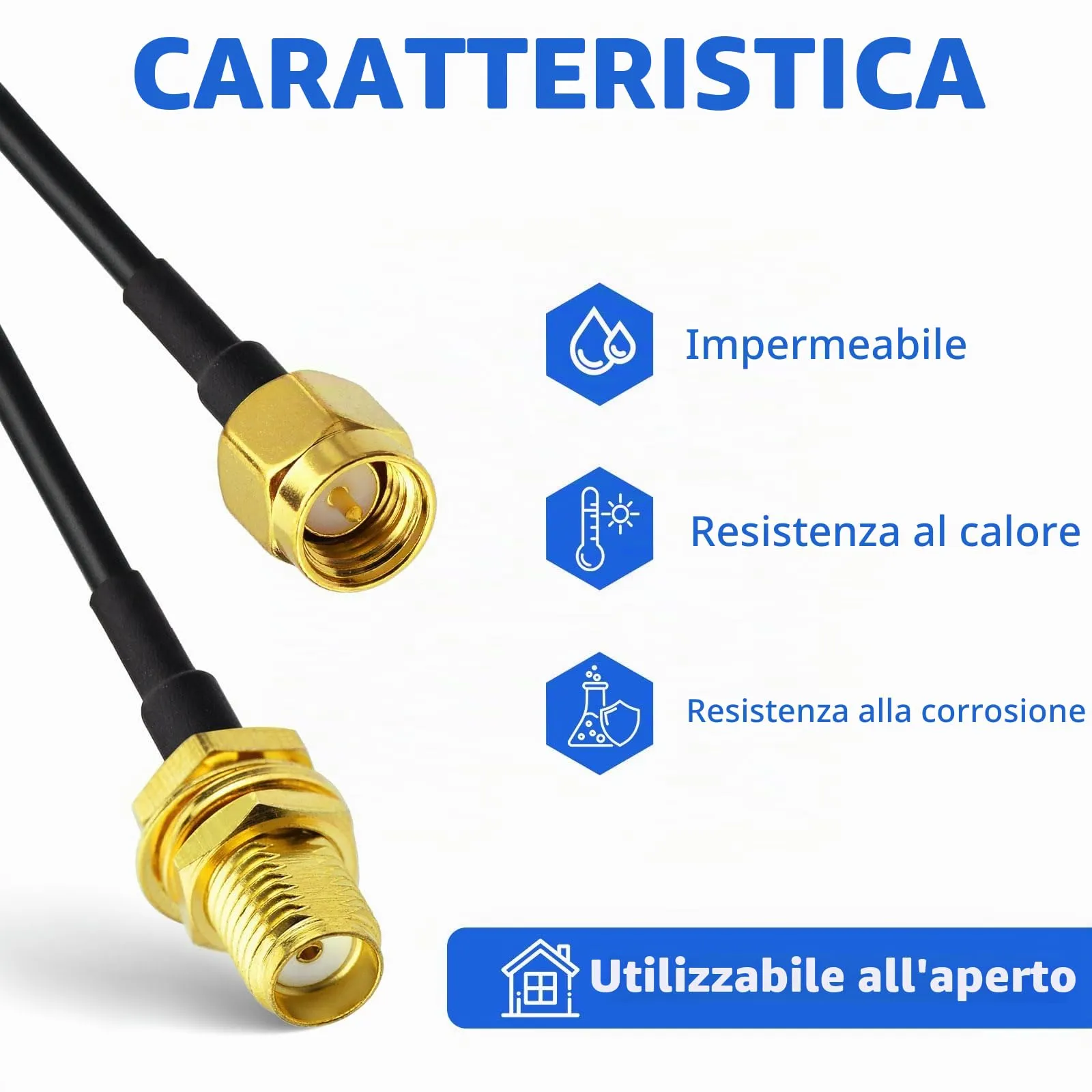Superbat Cavo Prolunga SMA RG174 5m Cavo Prolunga Antenna 4G WIFI Maschio a Femmina per 4G LTE, Router, Antenna WIFI/GPS/GSM, Modem 5G, Radioamatore, SDR, ecc(2 pezzi) - immagine 3