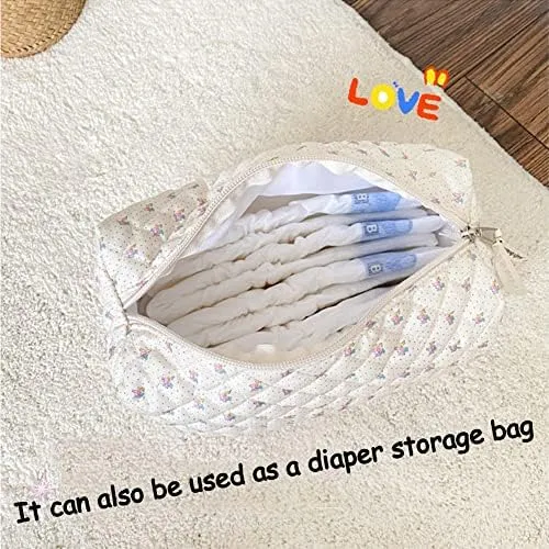Aucuu Borsa da Toilette da Viaggio, 2 Pezzi Beauty Case da Viaggio, Borsa da Viaggio, Borsa Trucco Floreale, Trucco Pochette da Toilette, Trousse Trucchi Organizer per Cosmetici, per Donne e Ragazze - immagine 6