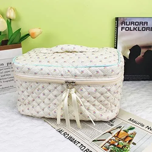 Aucuu Borsa da Toilette da Viaggio, 2 Pezzi Beauty Case da Viaggio, Borsa da Viaggio, Borsa Trucco Floreale, Trucco Pochette da Toilette, Trousse Trucchi Organizer per Cosmetici, per Donne e Ragazze - immagine 9