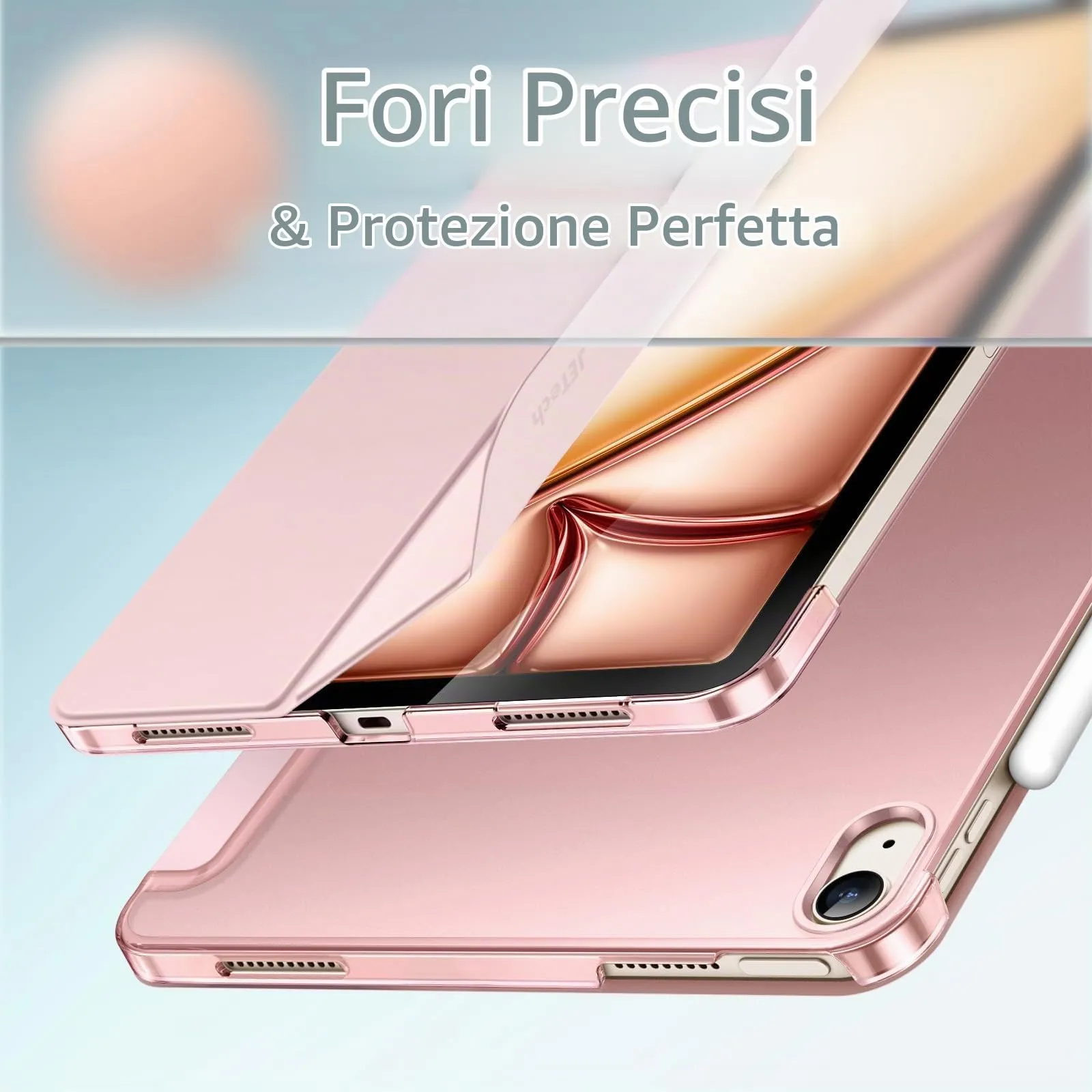 JETech Custodia per iPad Air 13" M4/M3/M2, Rosa Sabbia - immagine 3