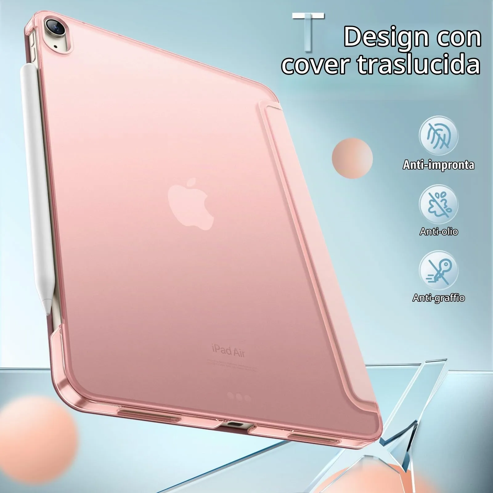 JETech Custodia per iPad Air 13" M4/M3/M2, Rosa Sabbia - immagine 4