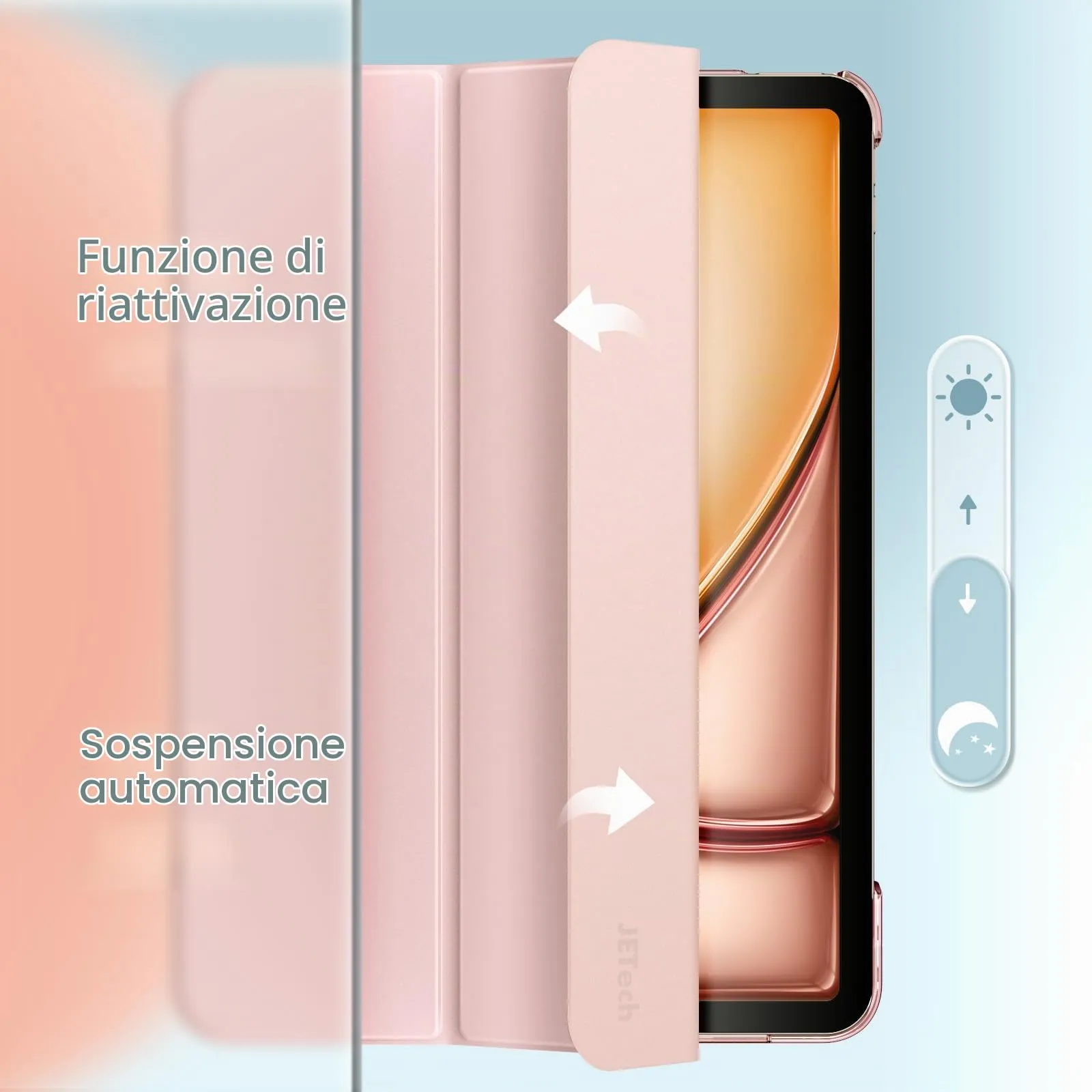 JETech Custodia per iPad Air 13" M4/M3/M2, Rosa Sabbia - immagine 6
