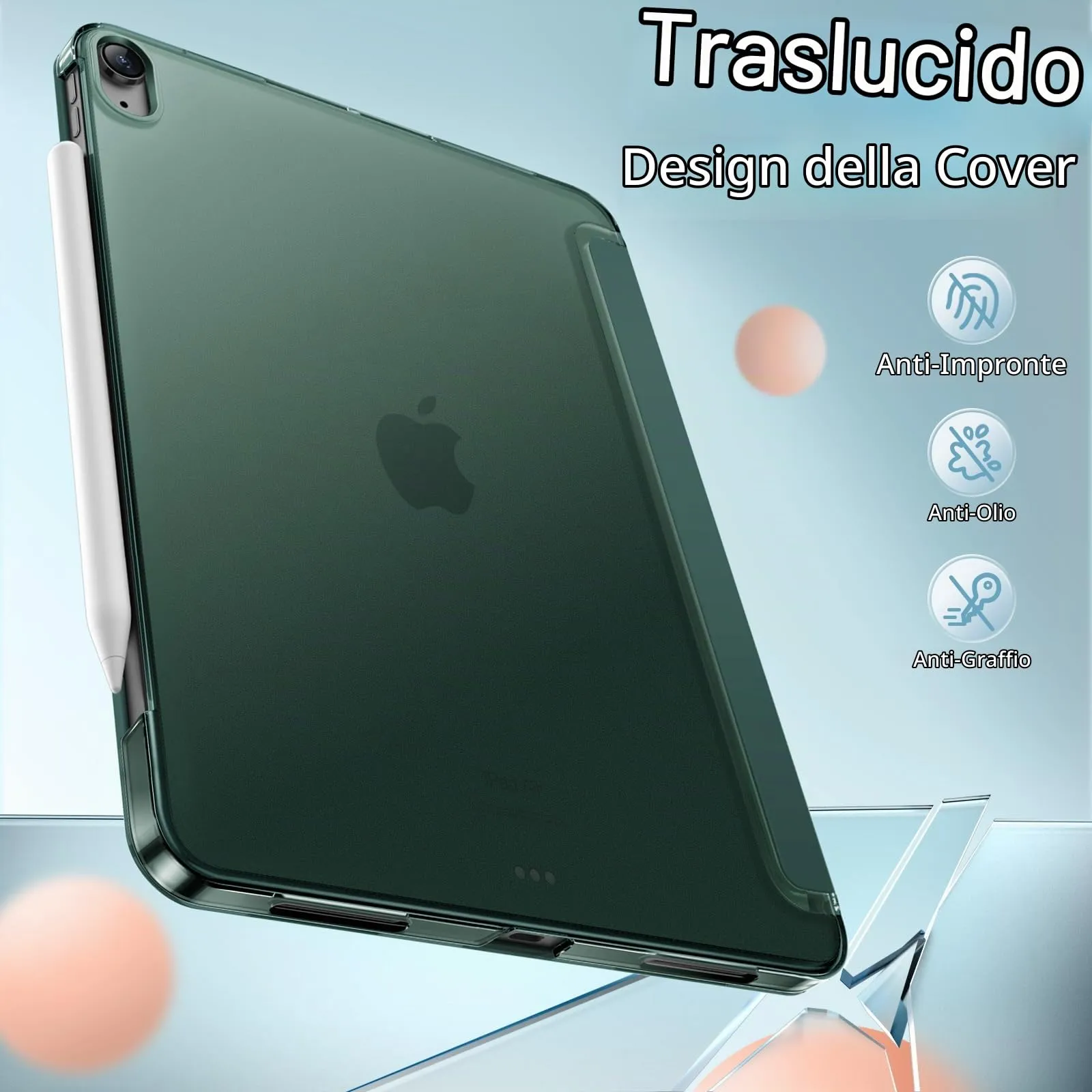 JETech Custodia per iPad Air 13" M4/M3/M2, Verde Notte - immagine 4