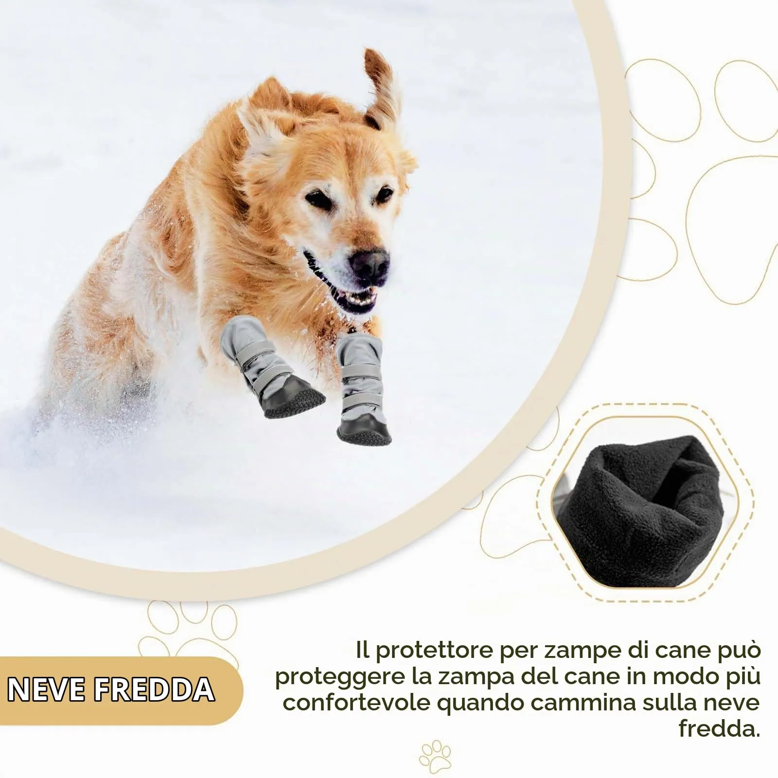OHCOZZY Scarpette Cane Antiscivolo con Cinghie Riflettenti, Alti Stivali per Cani Impermeabili, Resistenti all'Usura, Suola in Gomma per Cani per Cani Piccoli Medi Grandi 4 Pezzi(XL, Grigio) - immagine 4