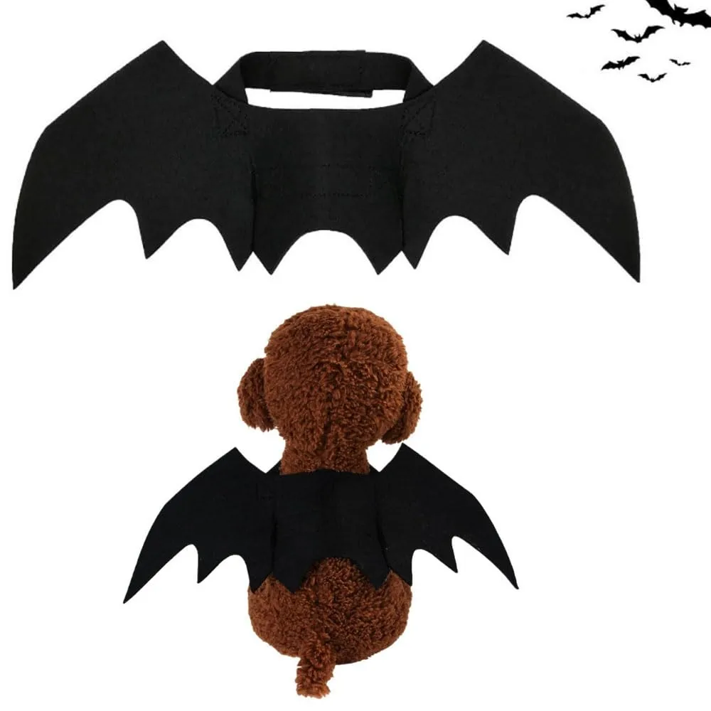CUEMOON Costume da gatto di Halloween, ali da pipistrello per gatto, decorazione di Halloween per cane, petto e schiena da pipistrello per animale domestico, taglia S - immagine 4