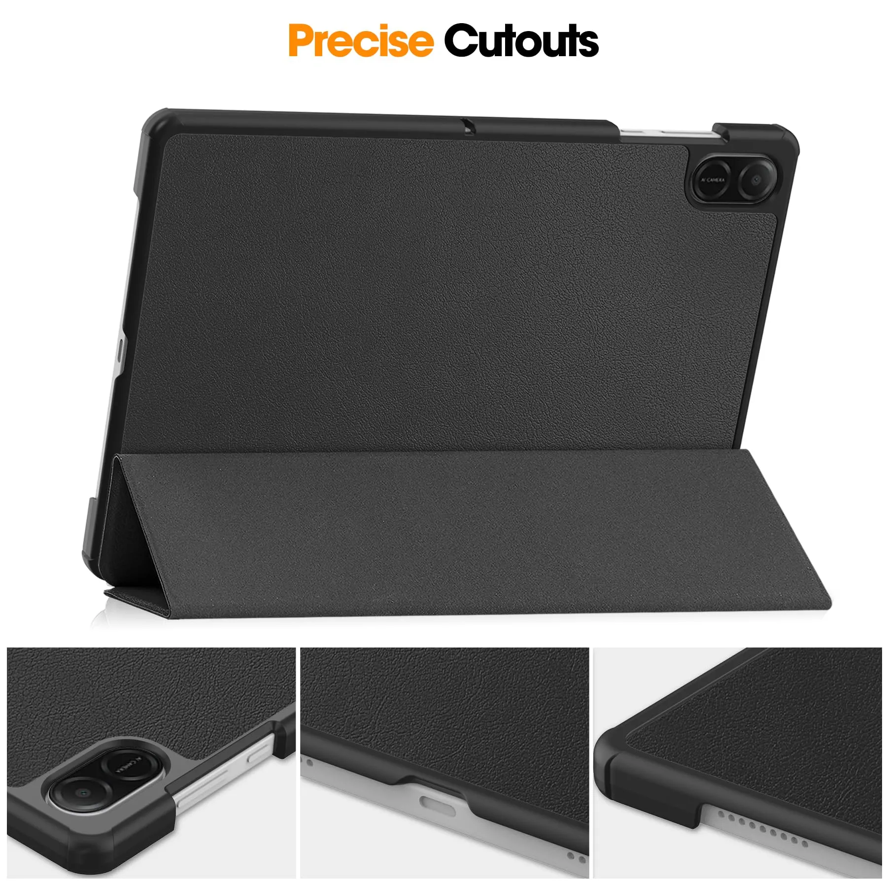 idudao Custodia rigido per 11" Honor Pad X8a X8b, Folio Cover Case per Tablet 11 Pollici X8a(2024) X8b(2026), Nero - immagine 4