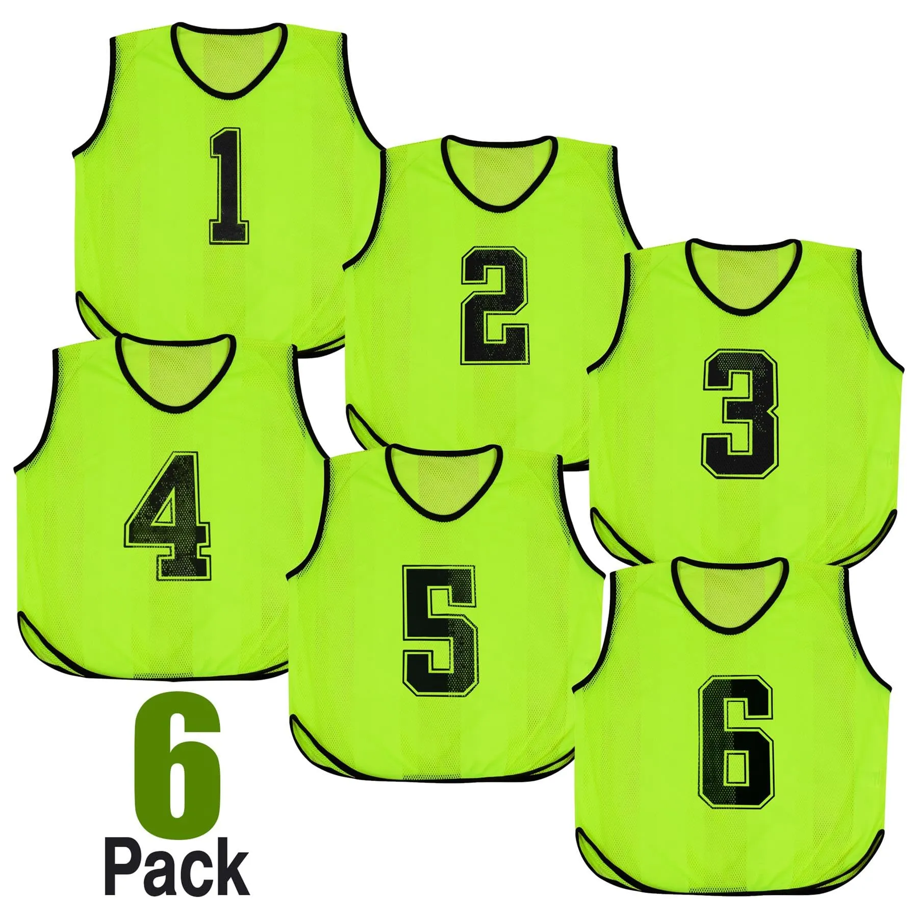 A2Z 4 Bambini 6 Confezione Bavaglini Allenamento Gilet Sportivi Comodo Traspirante Numero - Sports Bibs 762 Yellow 4-8 - immagine 3
