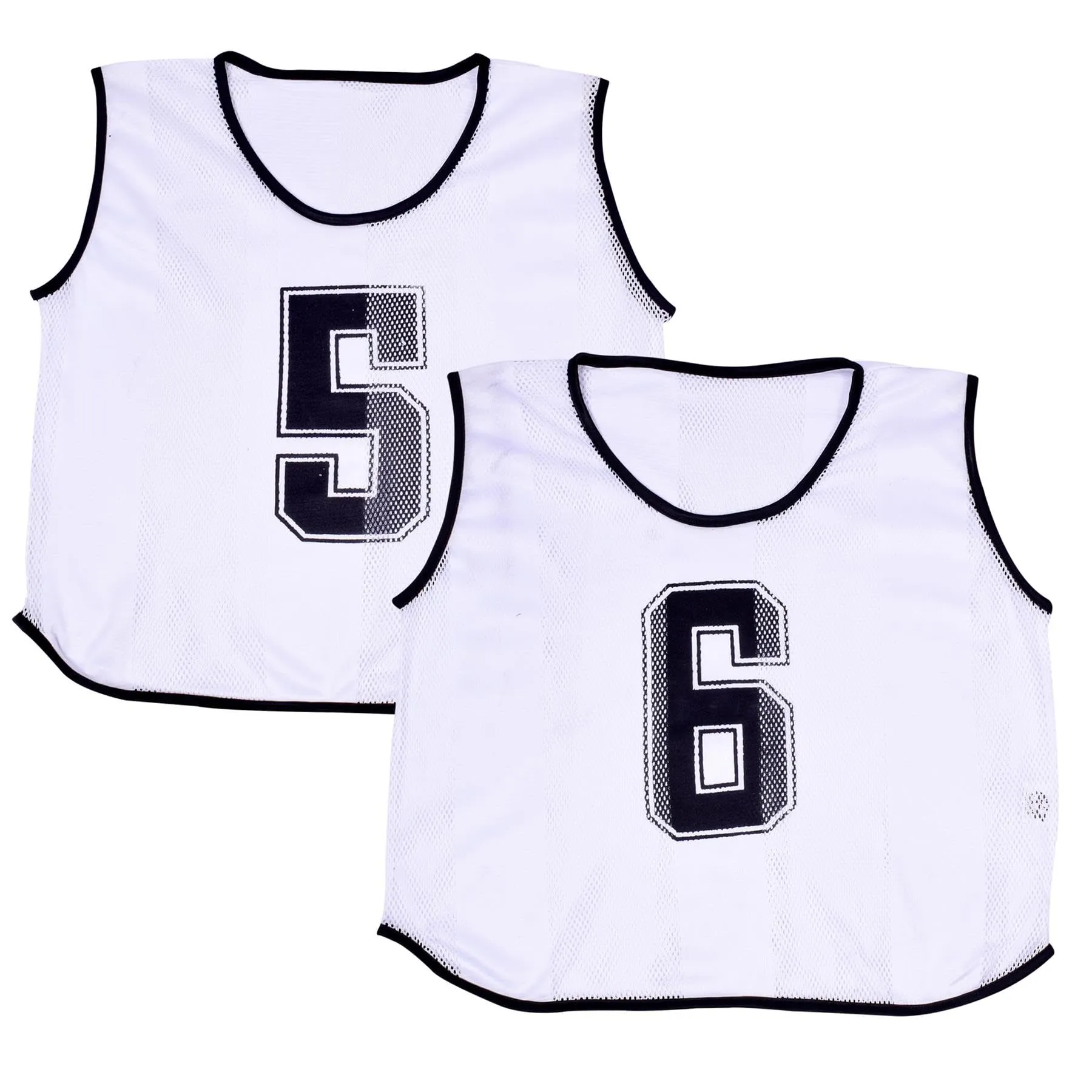 A2Z 4 Bambini 6 Confezione Bavaglini Allenamento Gilet Sportivi Comodo Traspirante Numero - Sports Bibs 762 White 4-8 - immagine 6