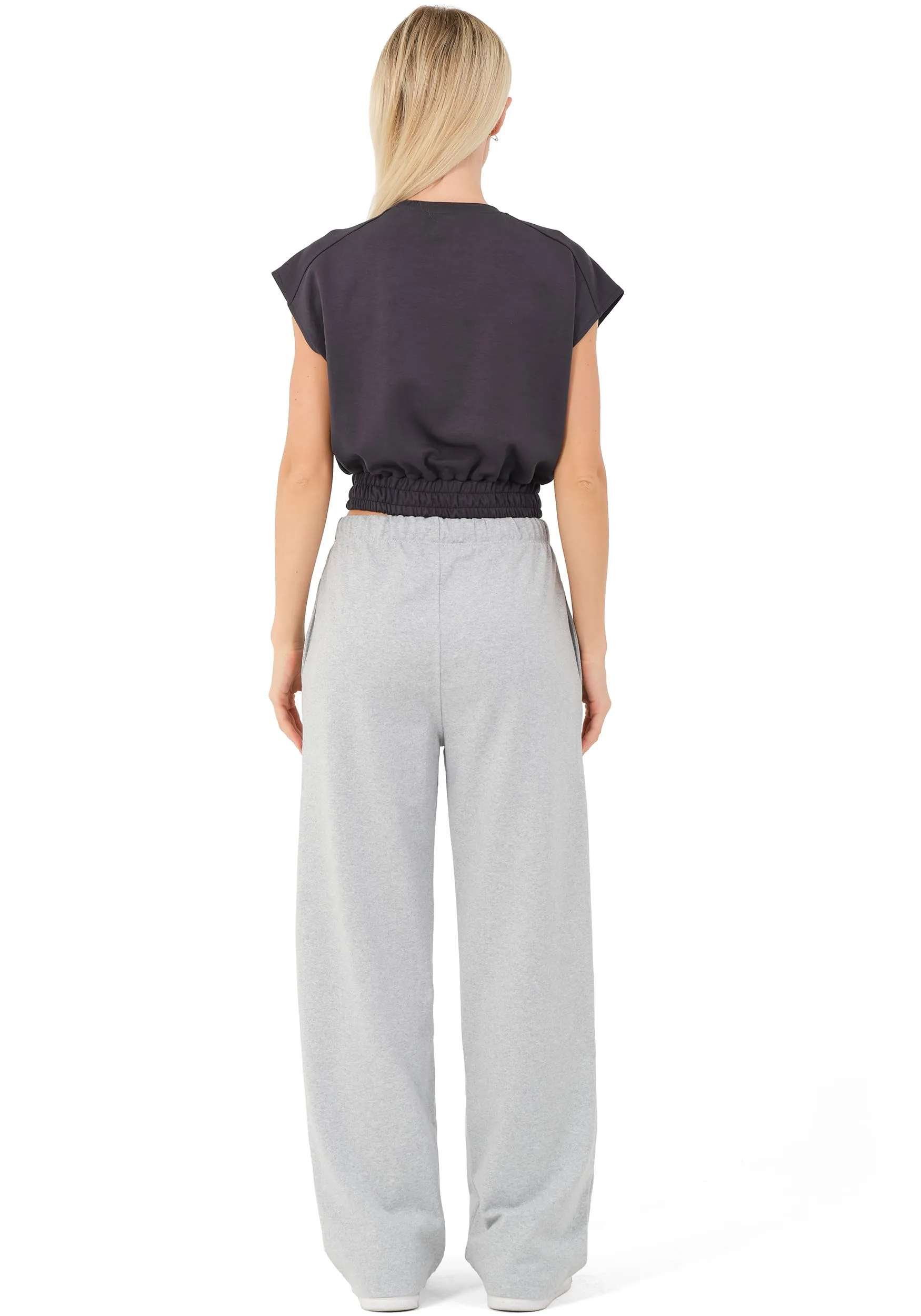 ROSS CAMP Pantaloni Tuta Donna Cotone – Pantaloni Sportivi Gamba Larga - immagine 4